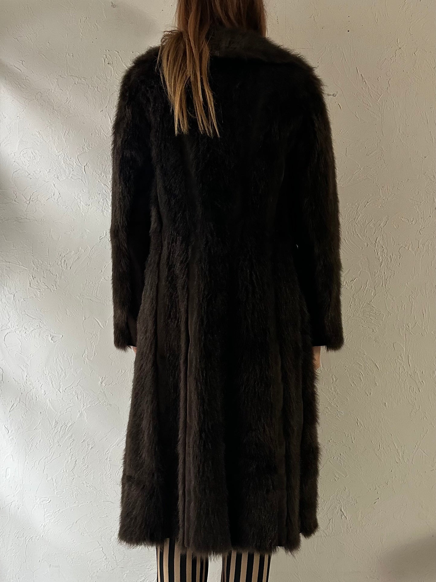 Vintage Brown Fur Coat / Small