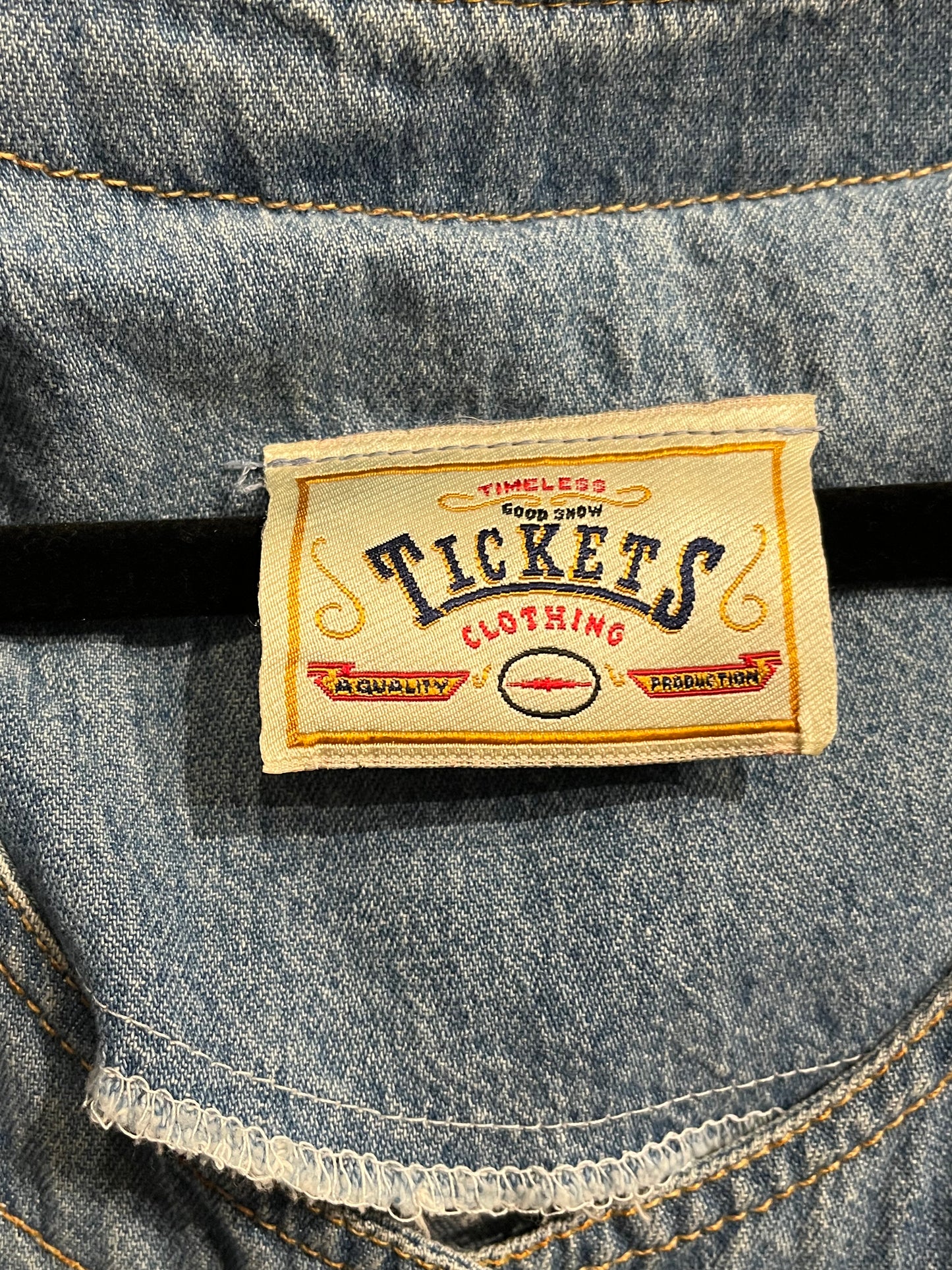 90s ‘Tickets’ Denim Dress / Medium
