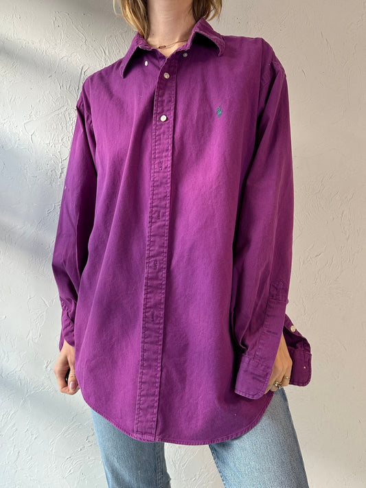 Y2k 'Ralph Lauren' Purple Button Up Shirt / Medium