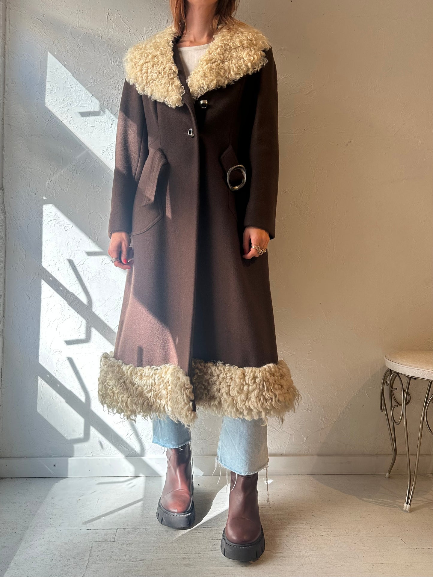 70s 'Willro' Brown Wool Penny Lane Coat / Medium