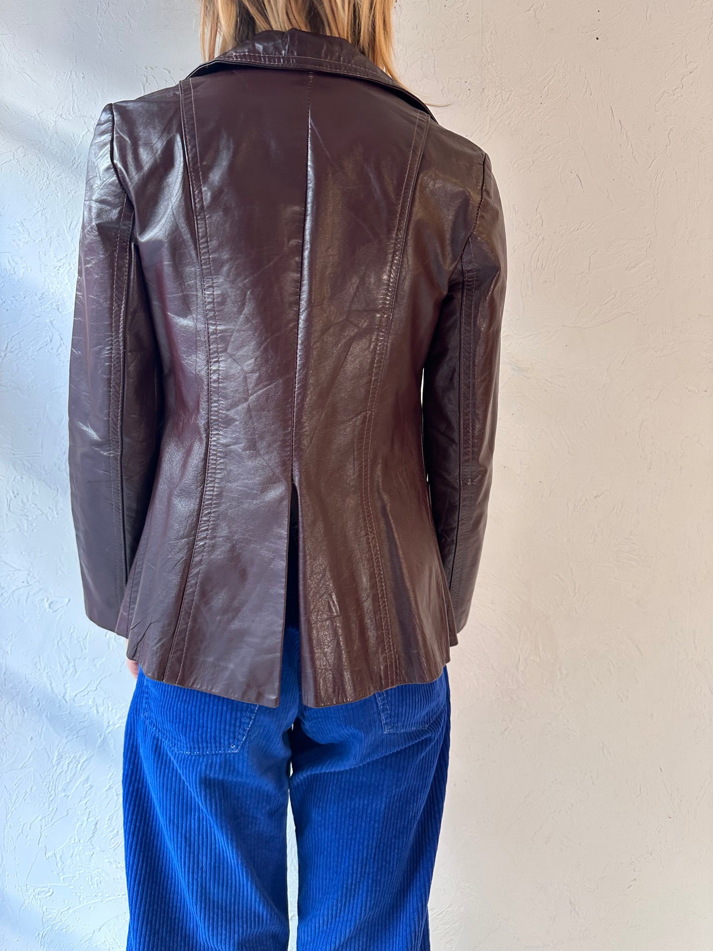 80s 'General Leather' Burgundy Leather Jacket / Small