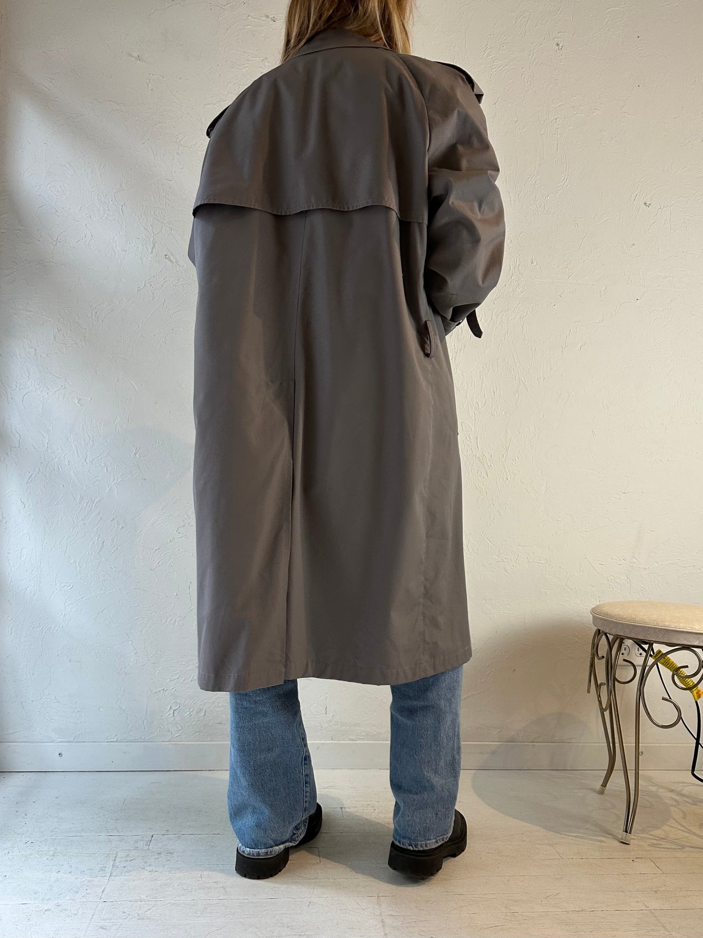 80s ‘Sears’ Gray Trench Coat / Large