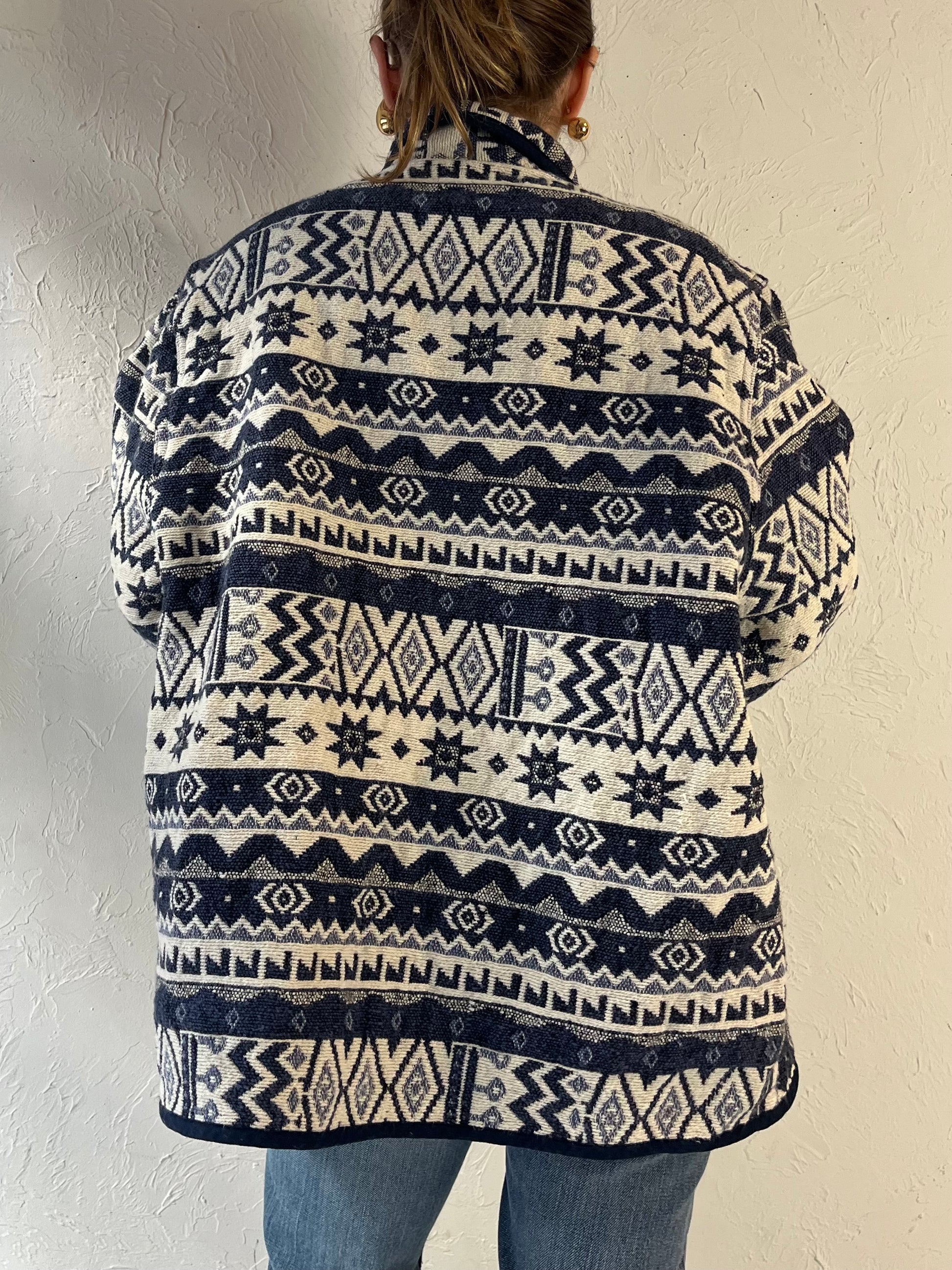 90s 'Jane Ashley' Cotton Tapestry Jacket / XL