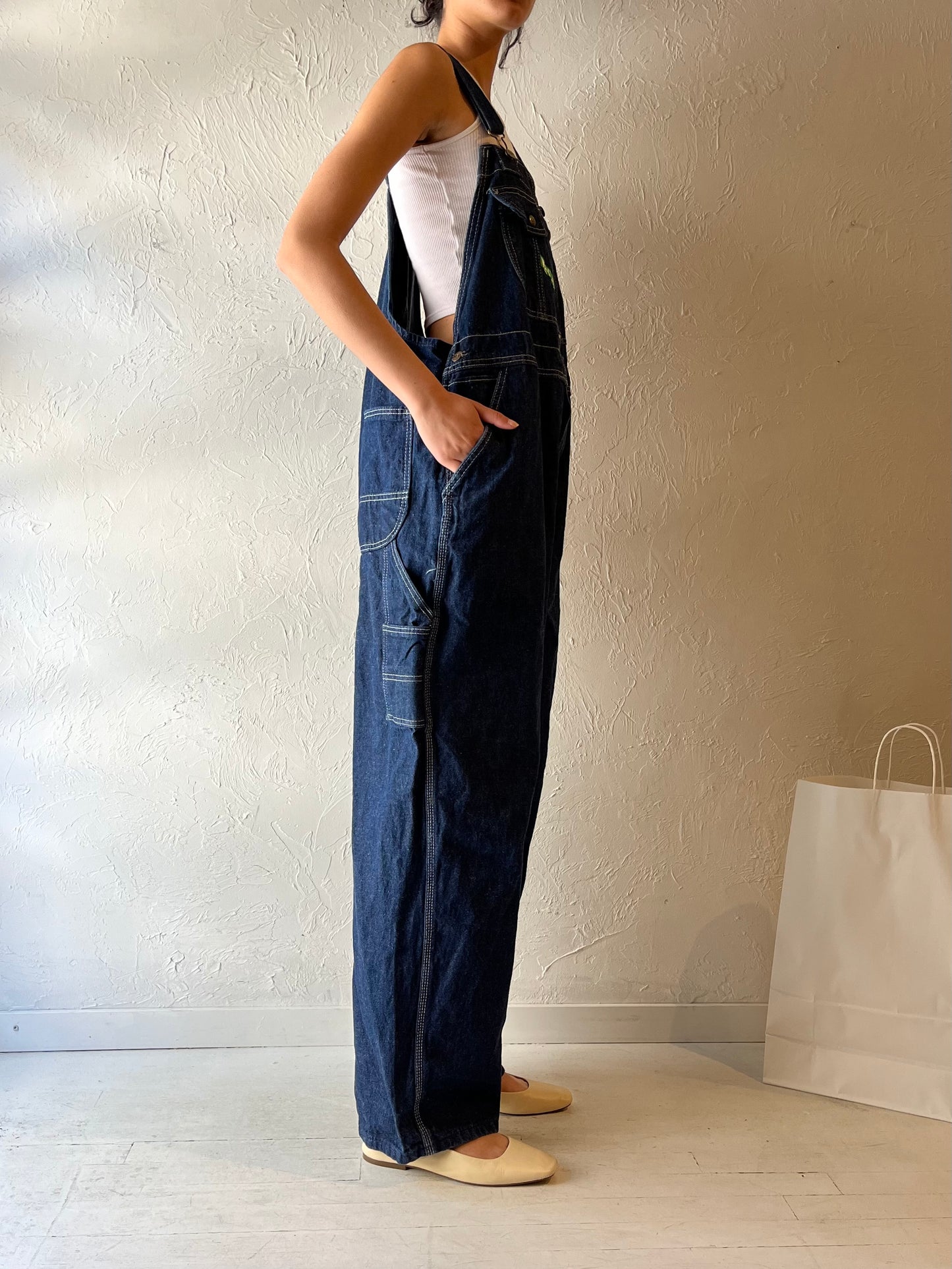 Y2K ‘Key’ Dark Wash Denim Overalls / Large