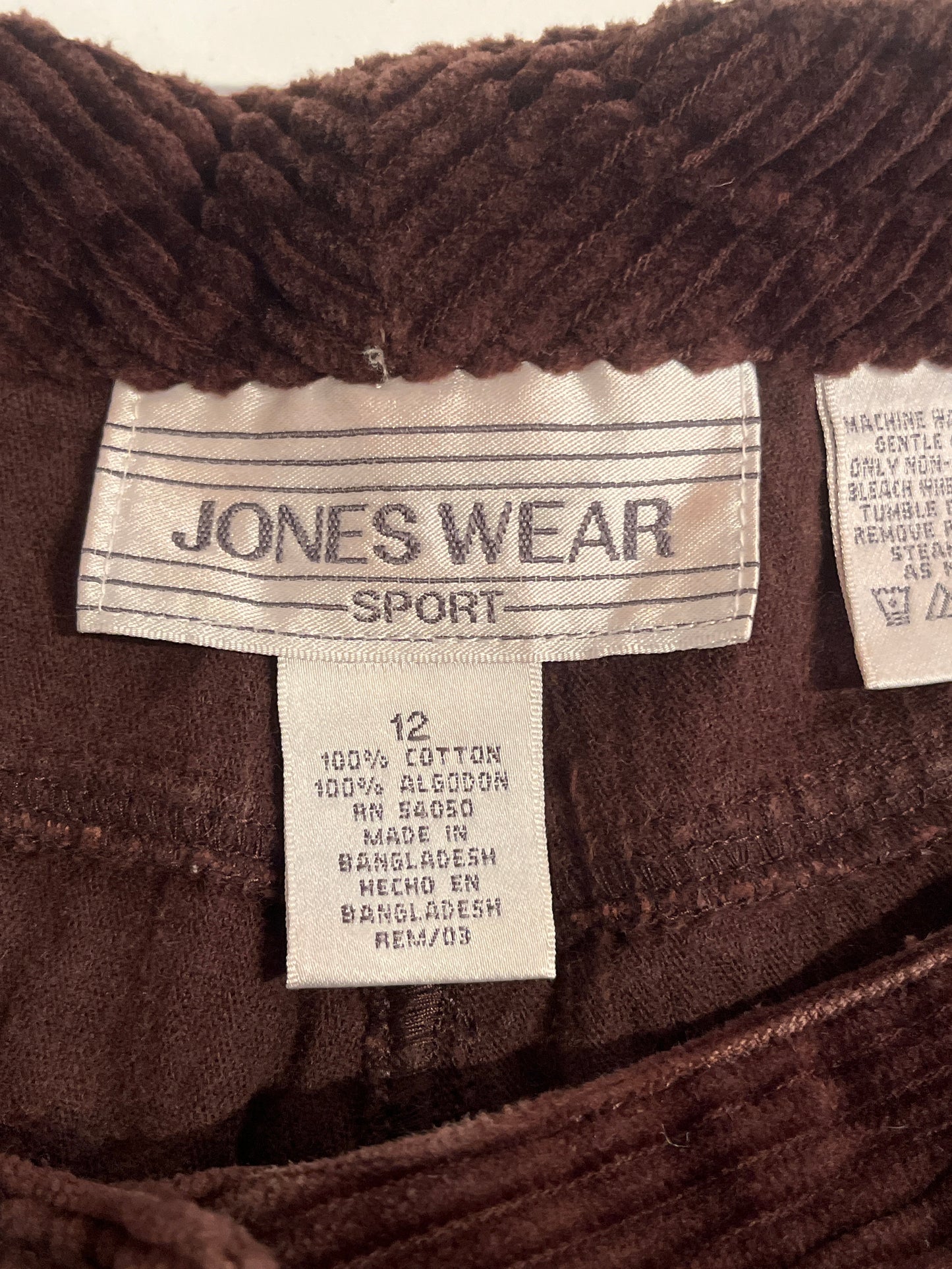 90s 'Jones Wear' Brown Corduroy Capris / Medium