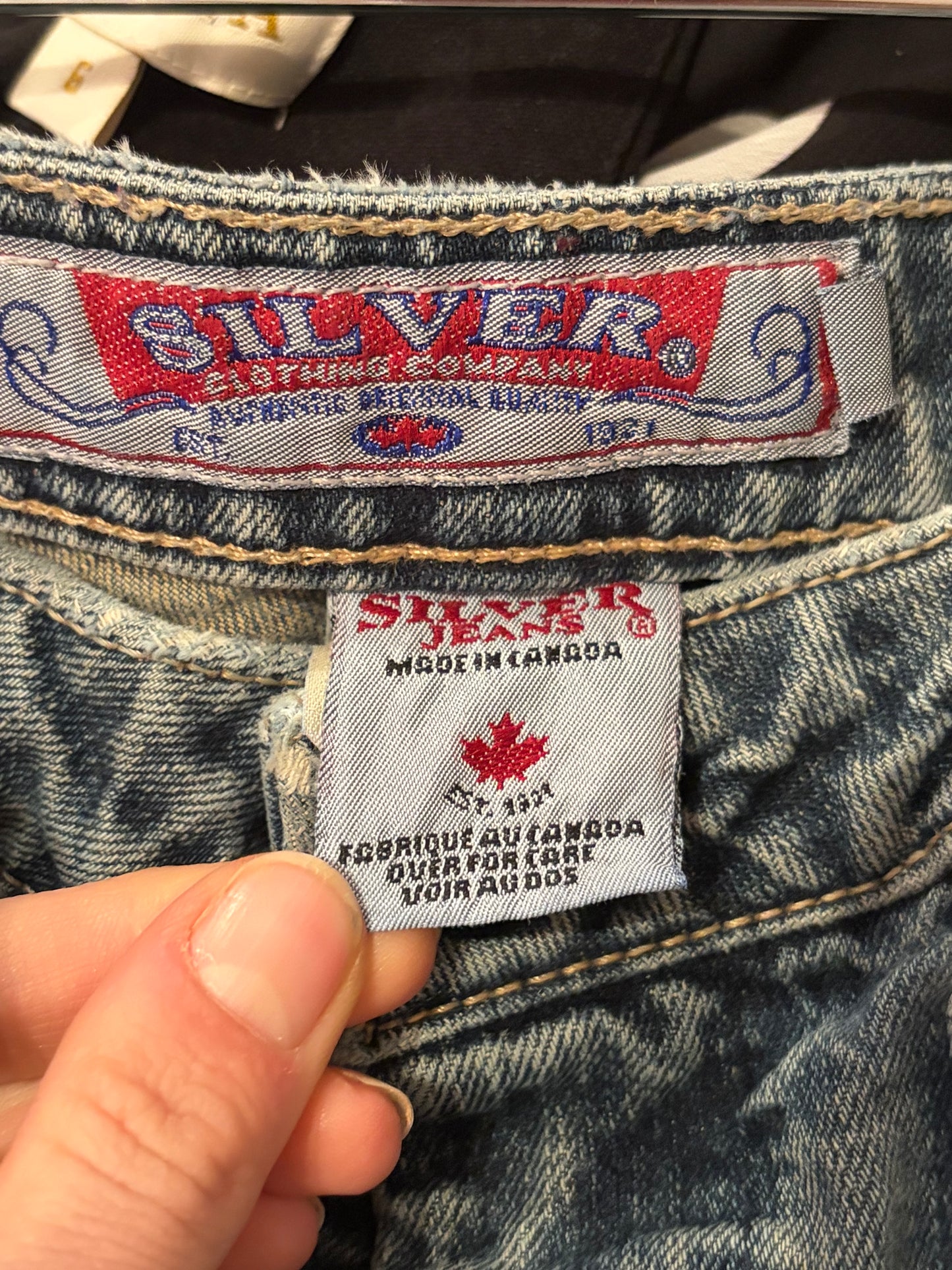 Y2k 'Silver' Low Rise Flare Stretch Jeans / 27