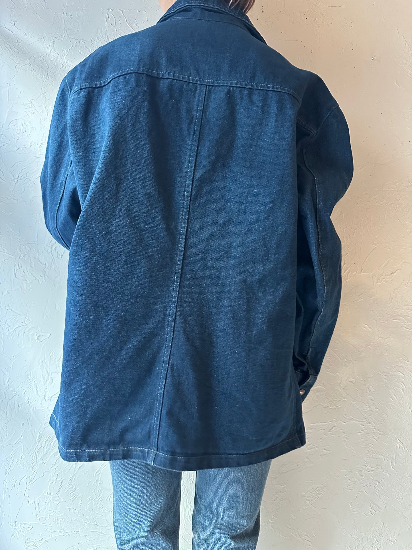 70s Denim Workwear Chore Jacket / Large