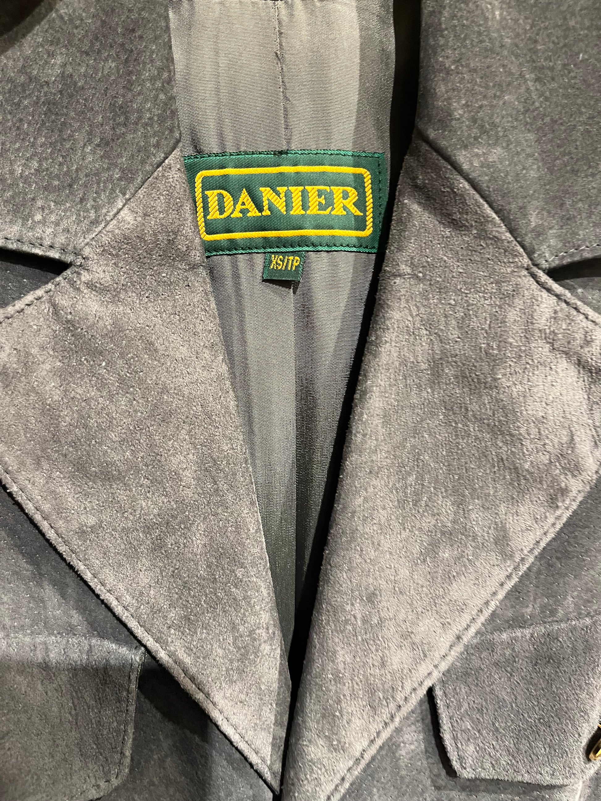 90s ‘DANIER’ Gray Suede Leather Jacket / XS