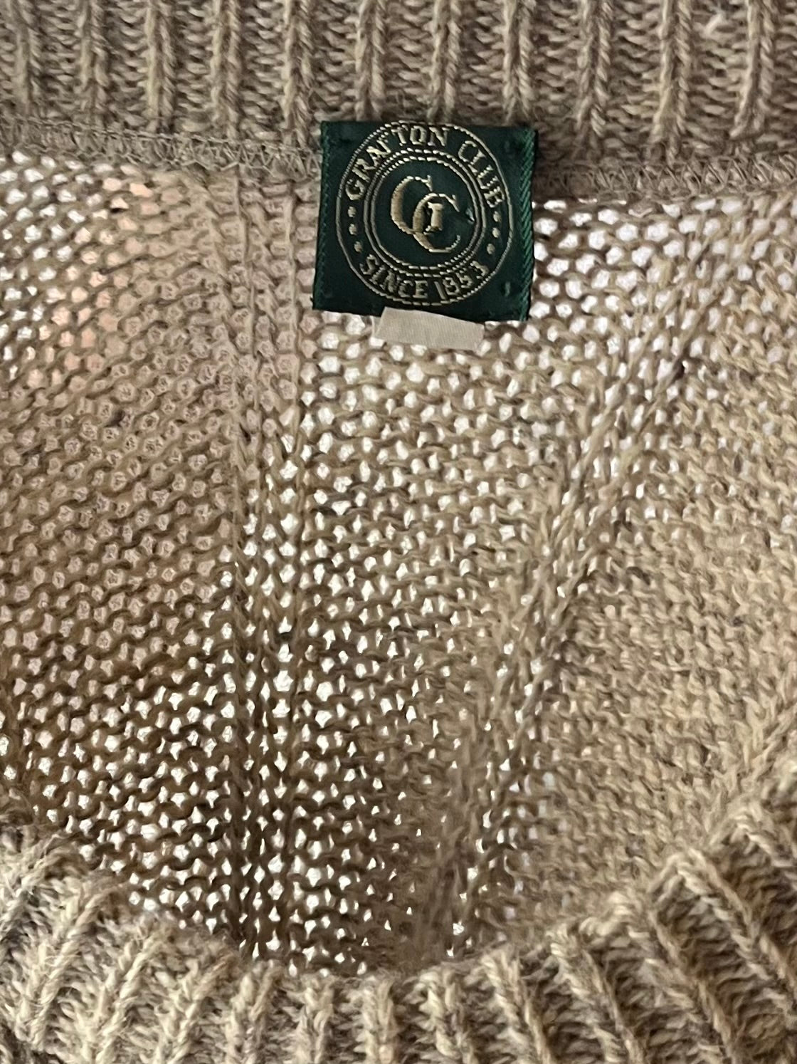 90s 'Grafton Club' Striped Wool Sweater / Medium