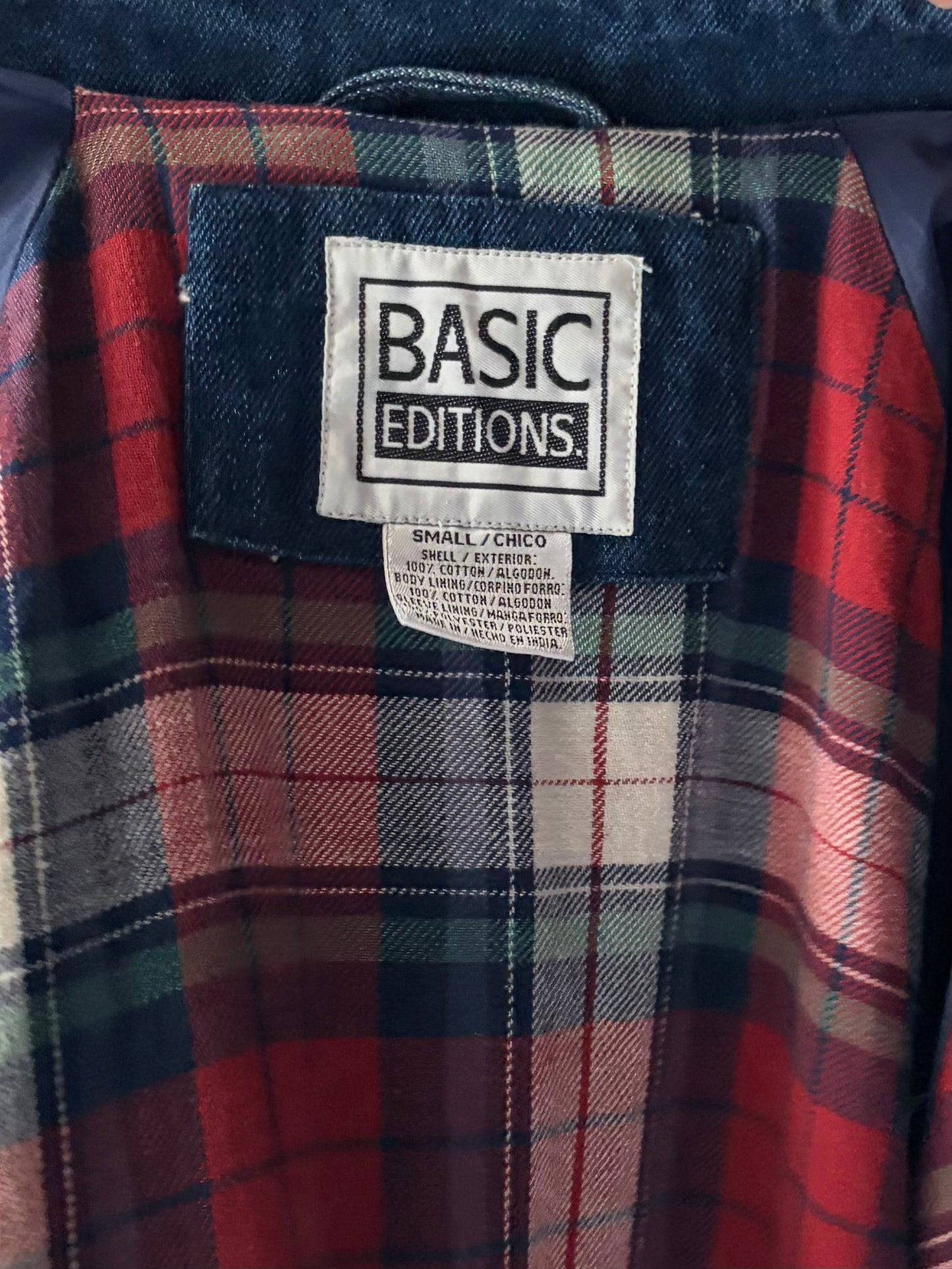 90s 'Basic Editions' Denim Chore Barn Jacket / Small