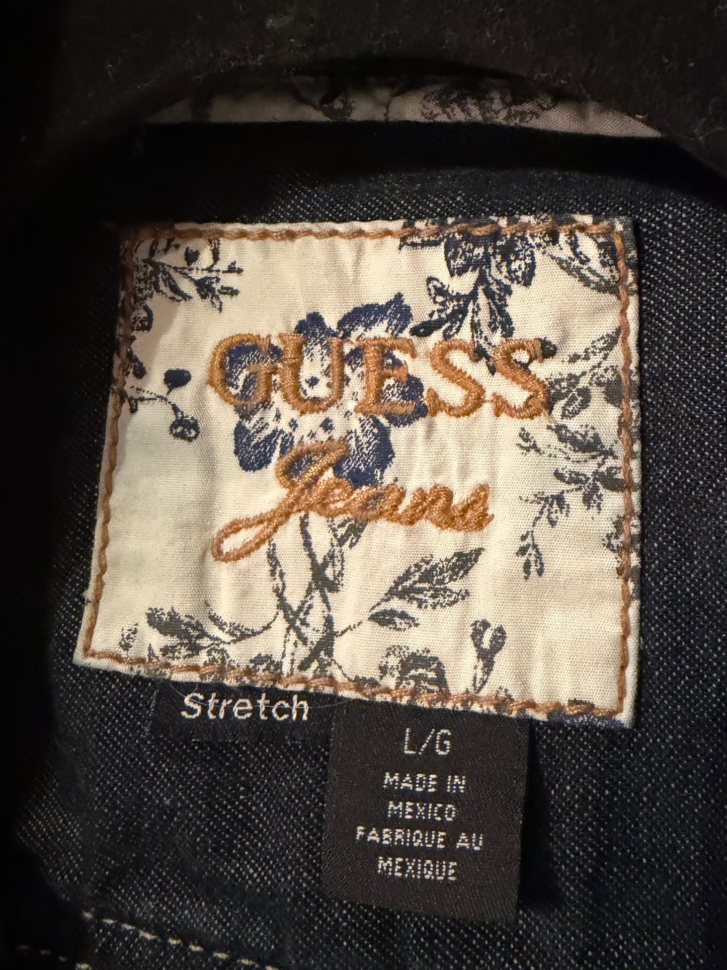 Y2k 'Guess' Dark Denim Mini Dress / Large