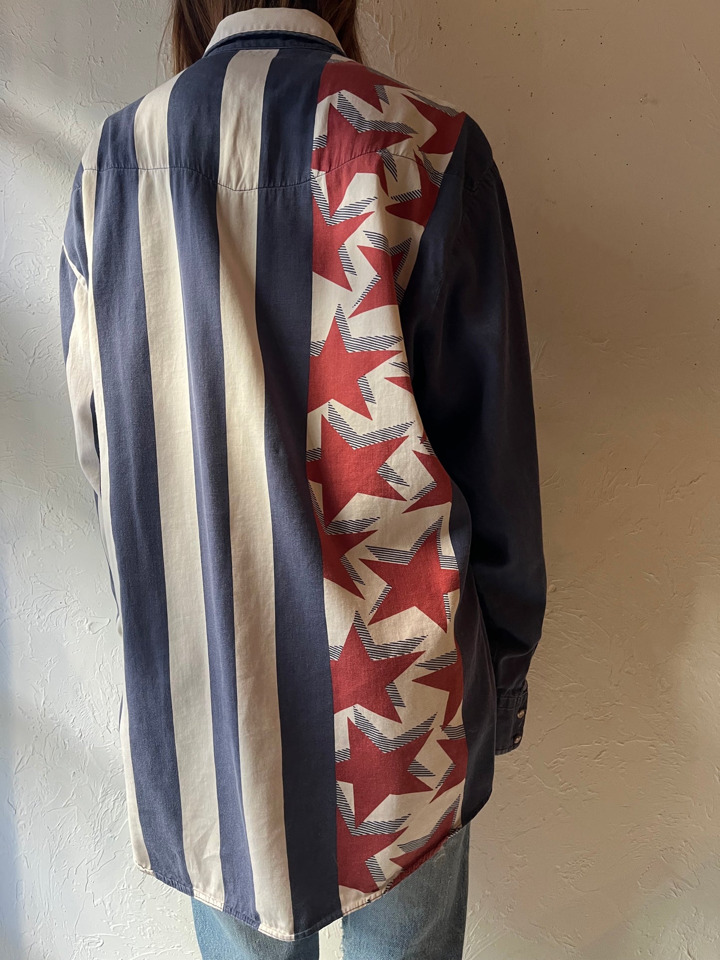 90s 'Roper' Soft Cotton Western Shirt / XL