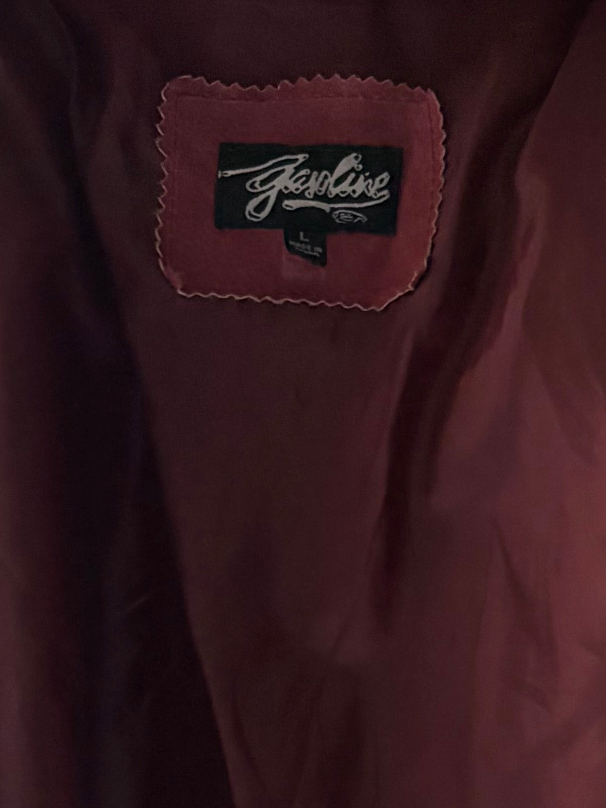 Y2k 'Gasoline' Burgundy Suede Leather Jacket / Medium