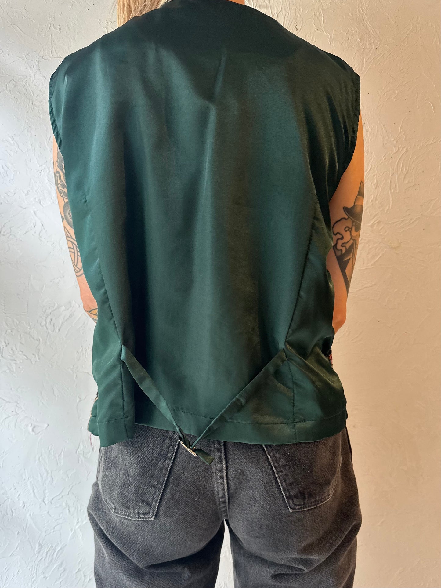 90s 'Basic Traditions' Floral Tapestry Vest / Large