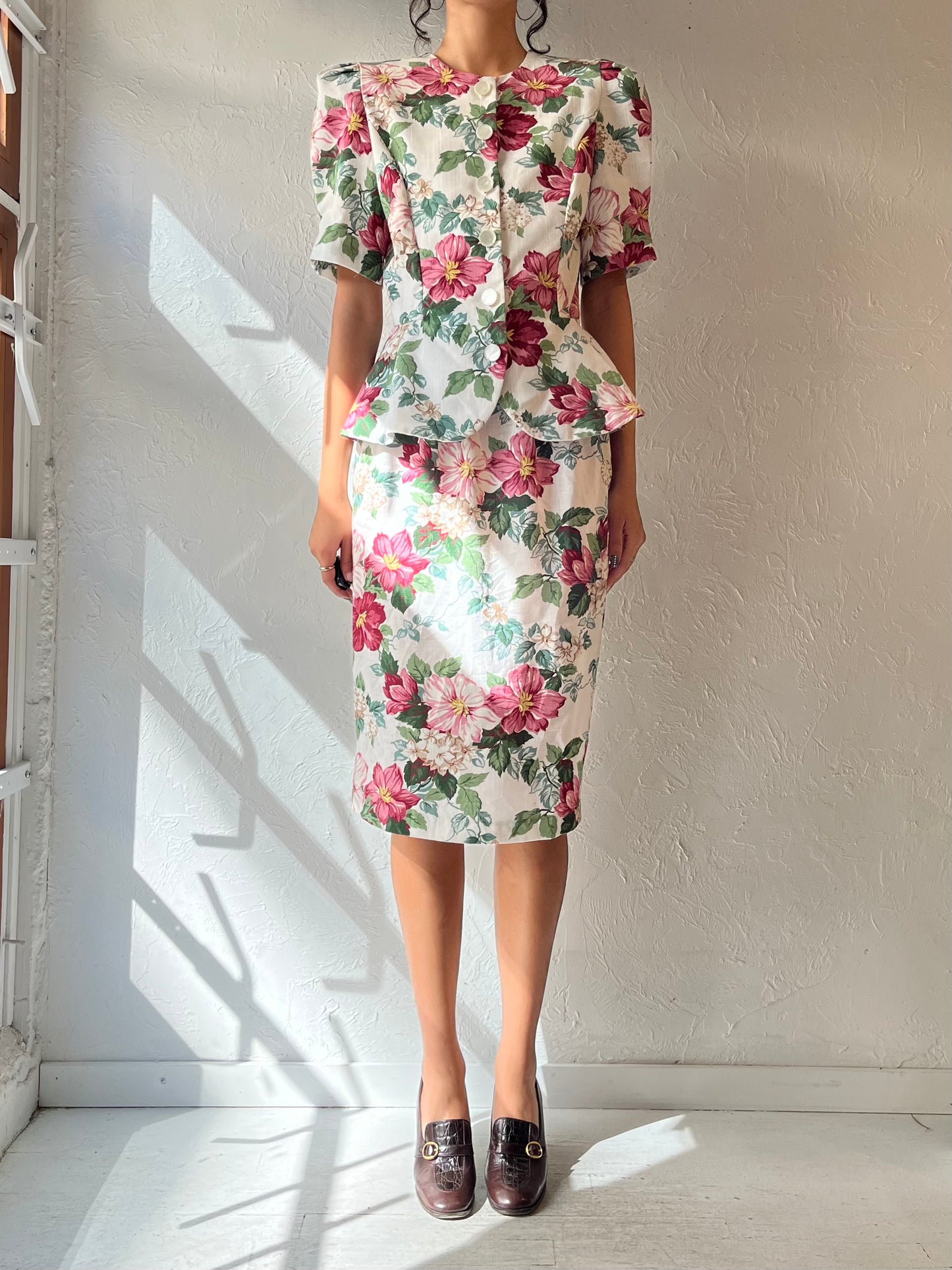 80s ‘Stuart Alan’ Floral Set / Small - medium