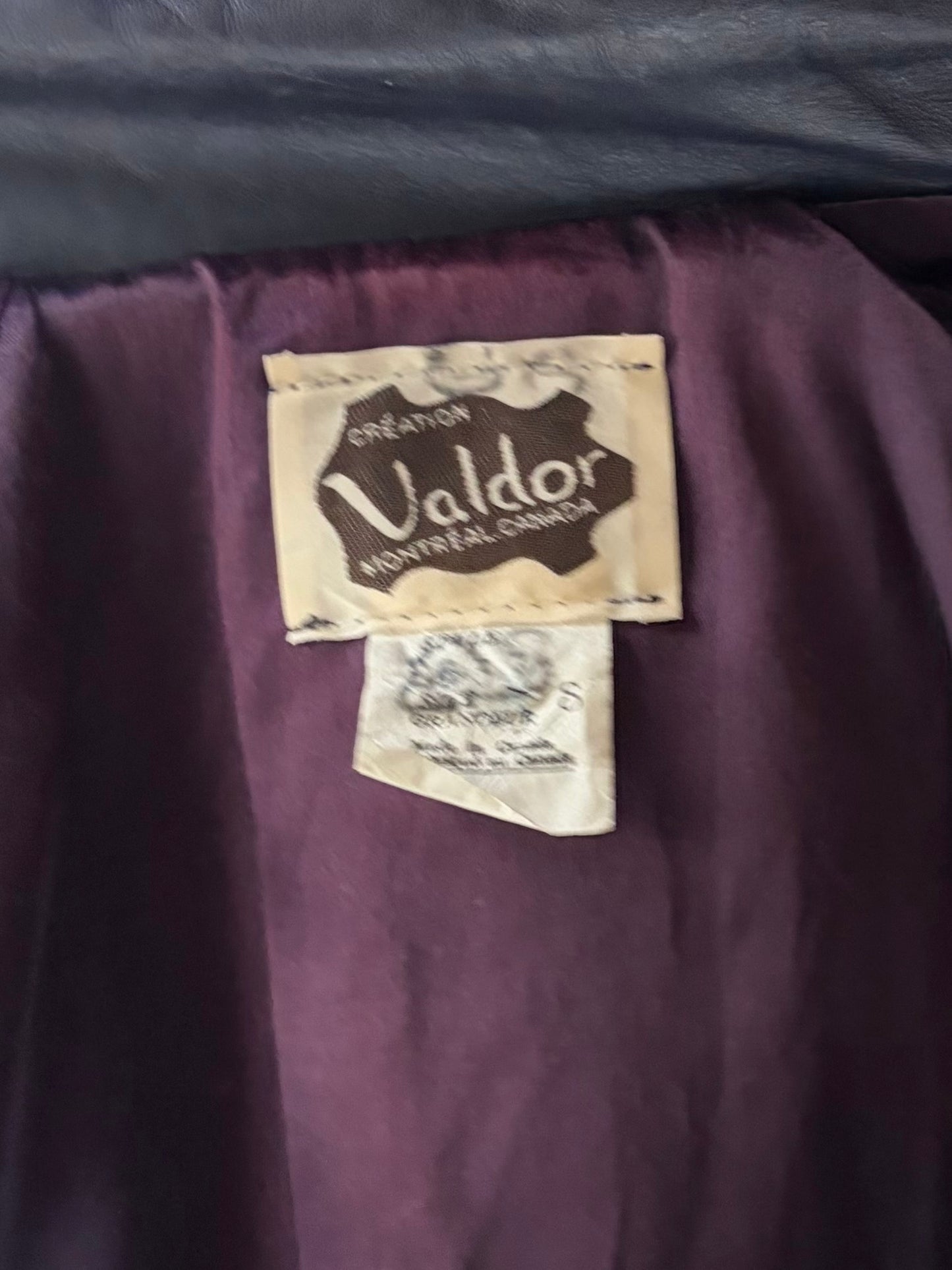 80s 'Valdor' Purple Leather Retro Streetwear Bomber Jacket / Small