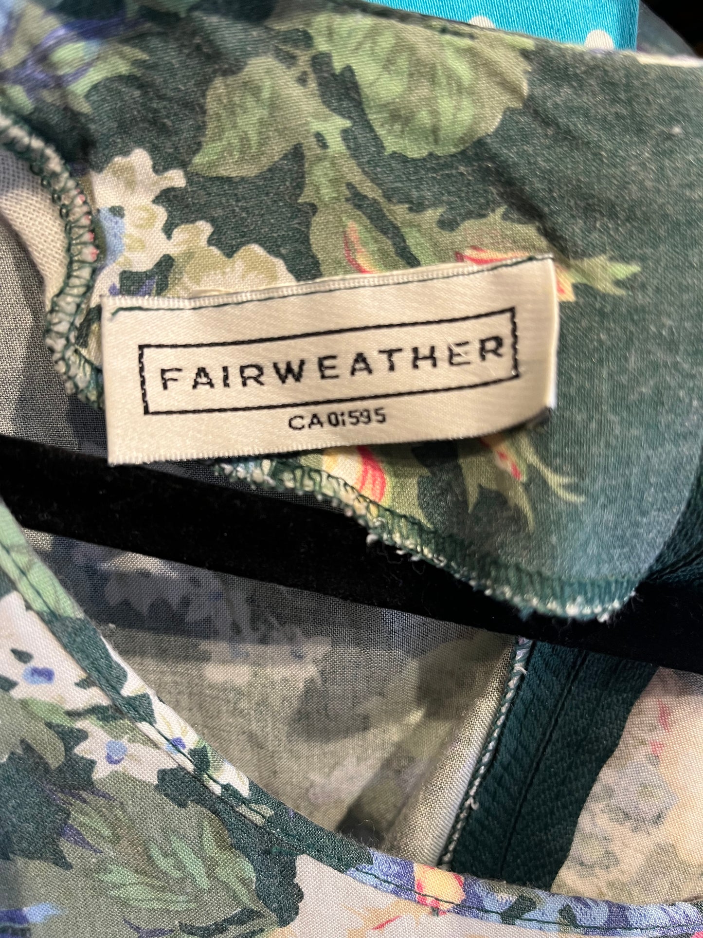 80s ‘Fairweather’ Green Floral Romper / Medium