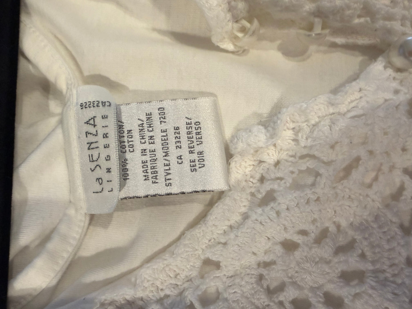 Y2k 'La Senza' White Cotton Crochet Dress / Medium