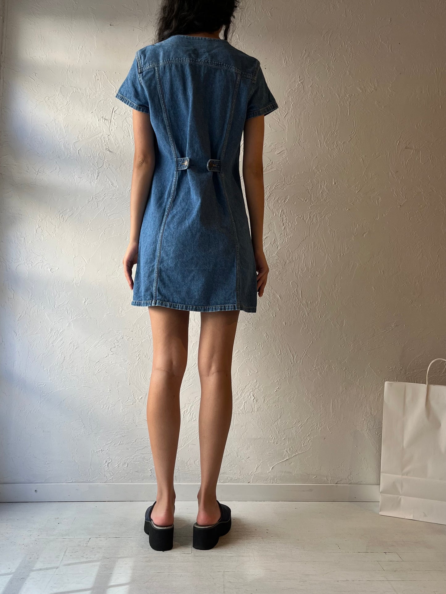 90s ‘Liz Wear’ Denim Mini Dress / Small