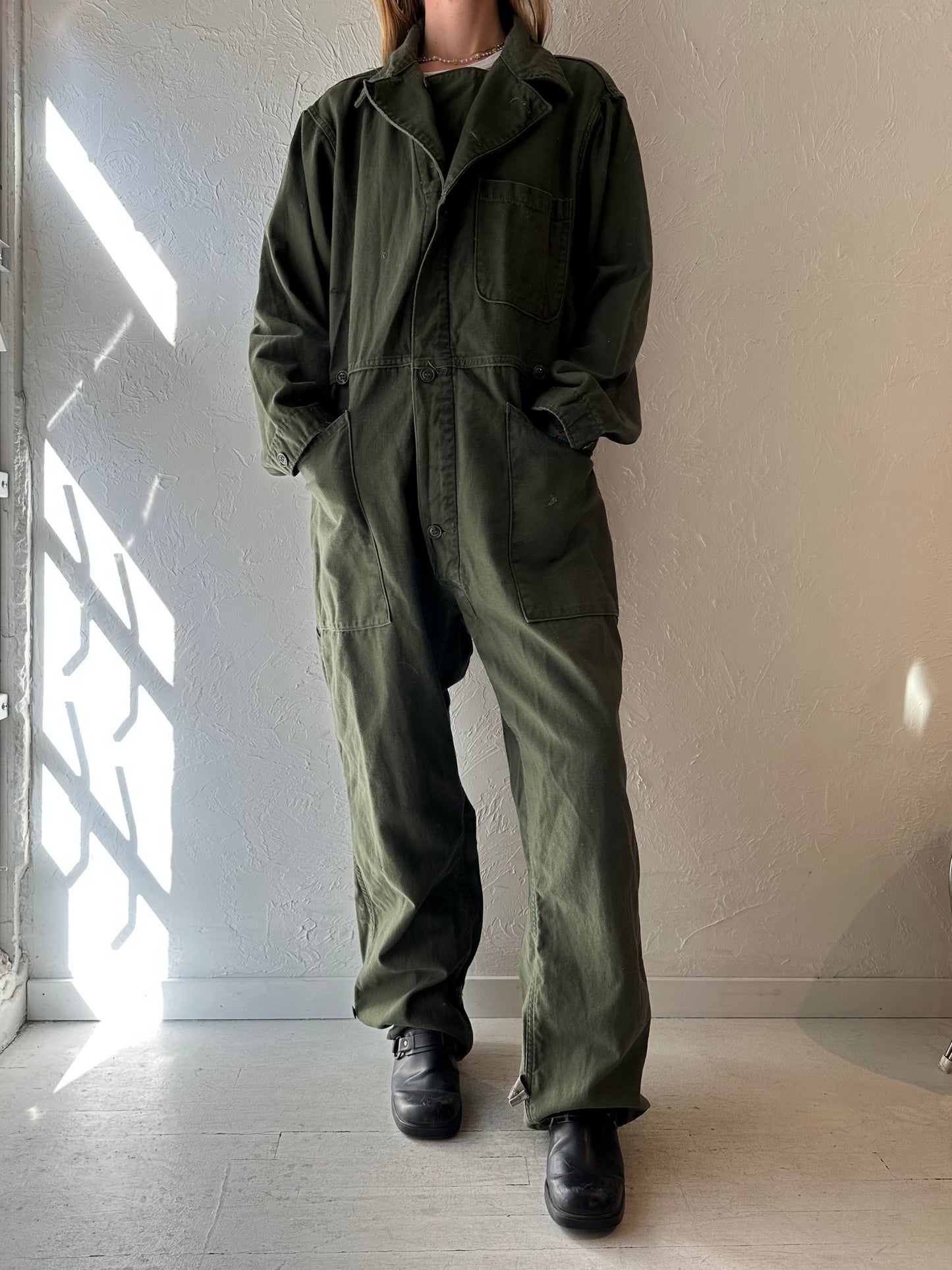 Vintage Authentic Army Jumpsuit / Large