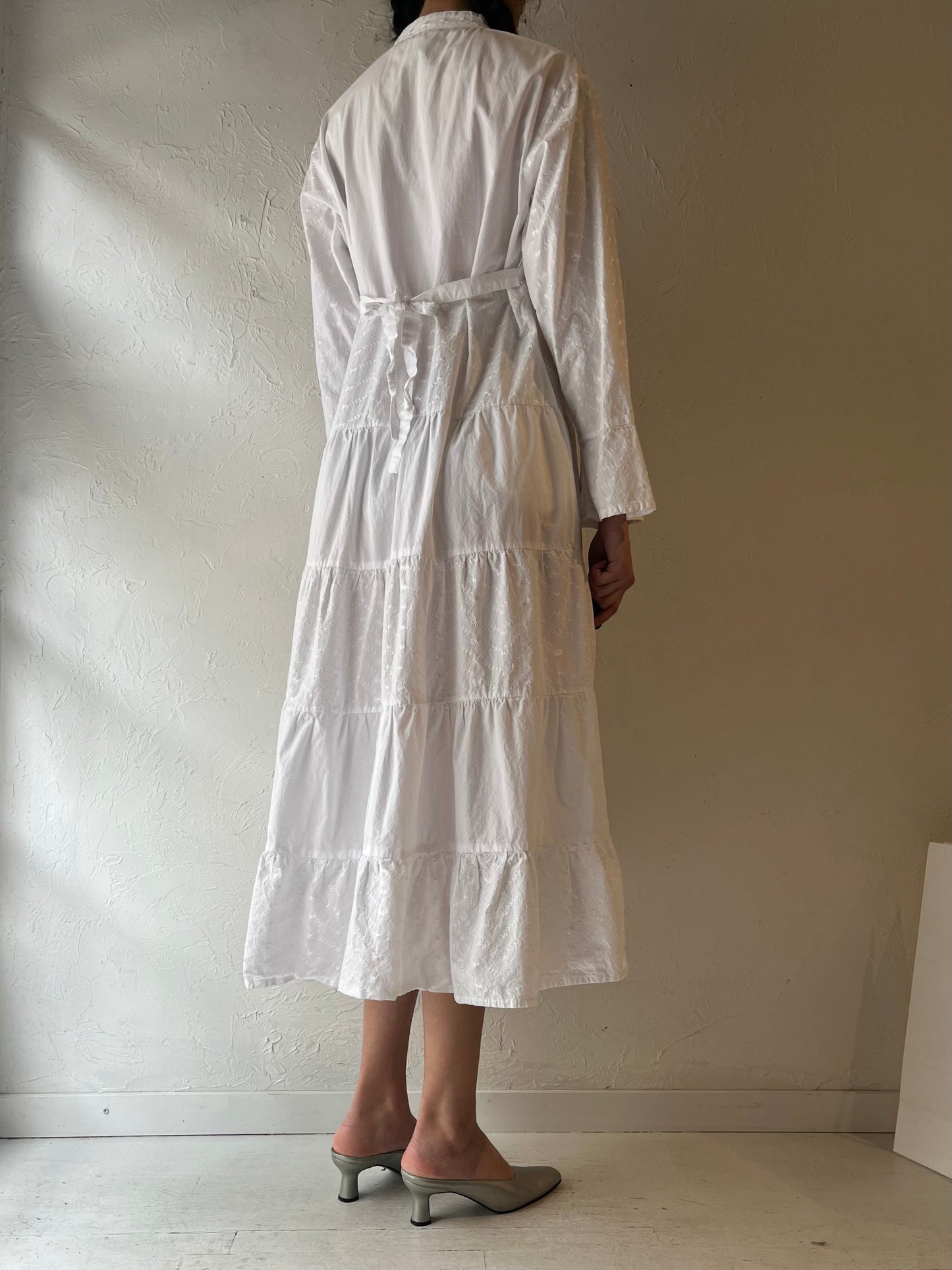 Y2k ‘Dressed in White’ Long Sleeve Dress / Large