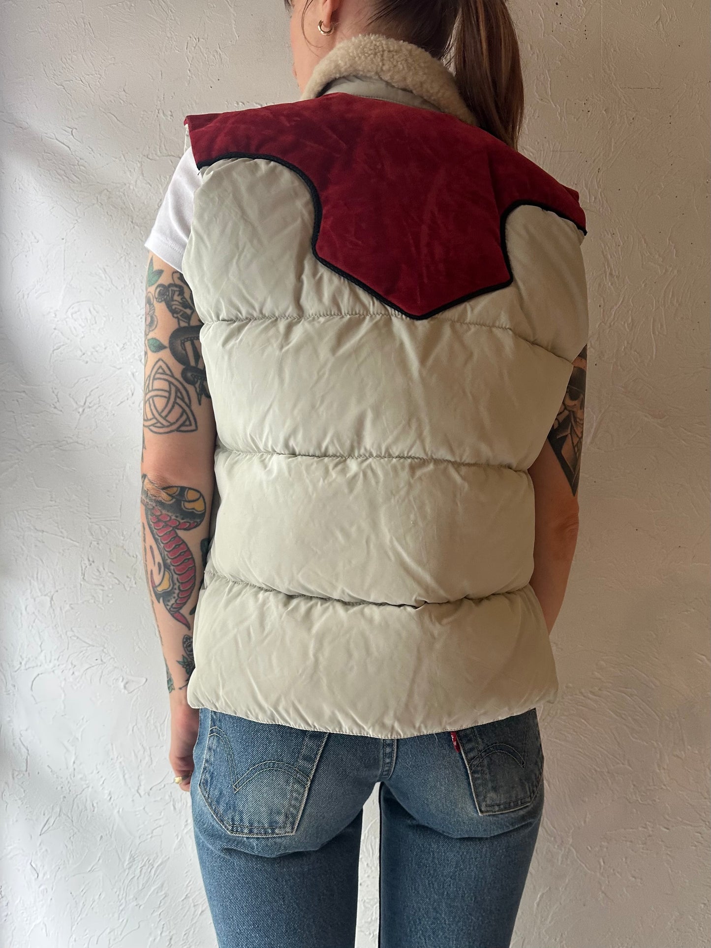 70s 'Mercury' Quilted Down Puffer Vest / Small