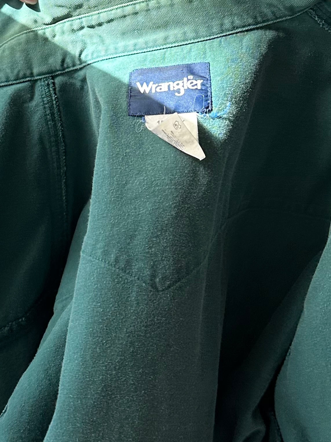 Y2k 'Wrangler' Green Thick Cotton Pearl Snap Shirt / Medium
