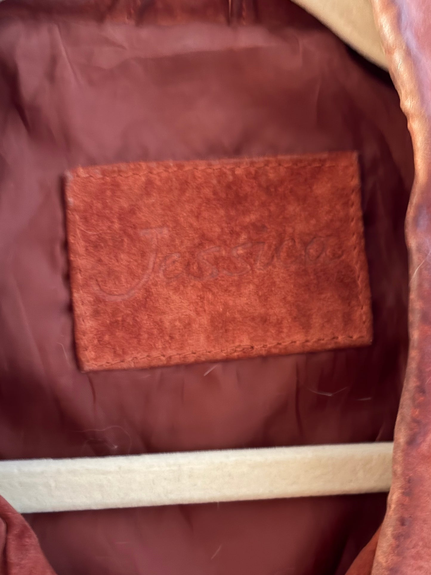 90s 'Jessica' Burgundy Suede Jacket / Large