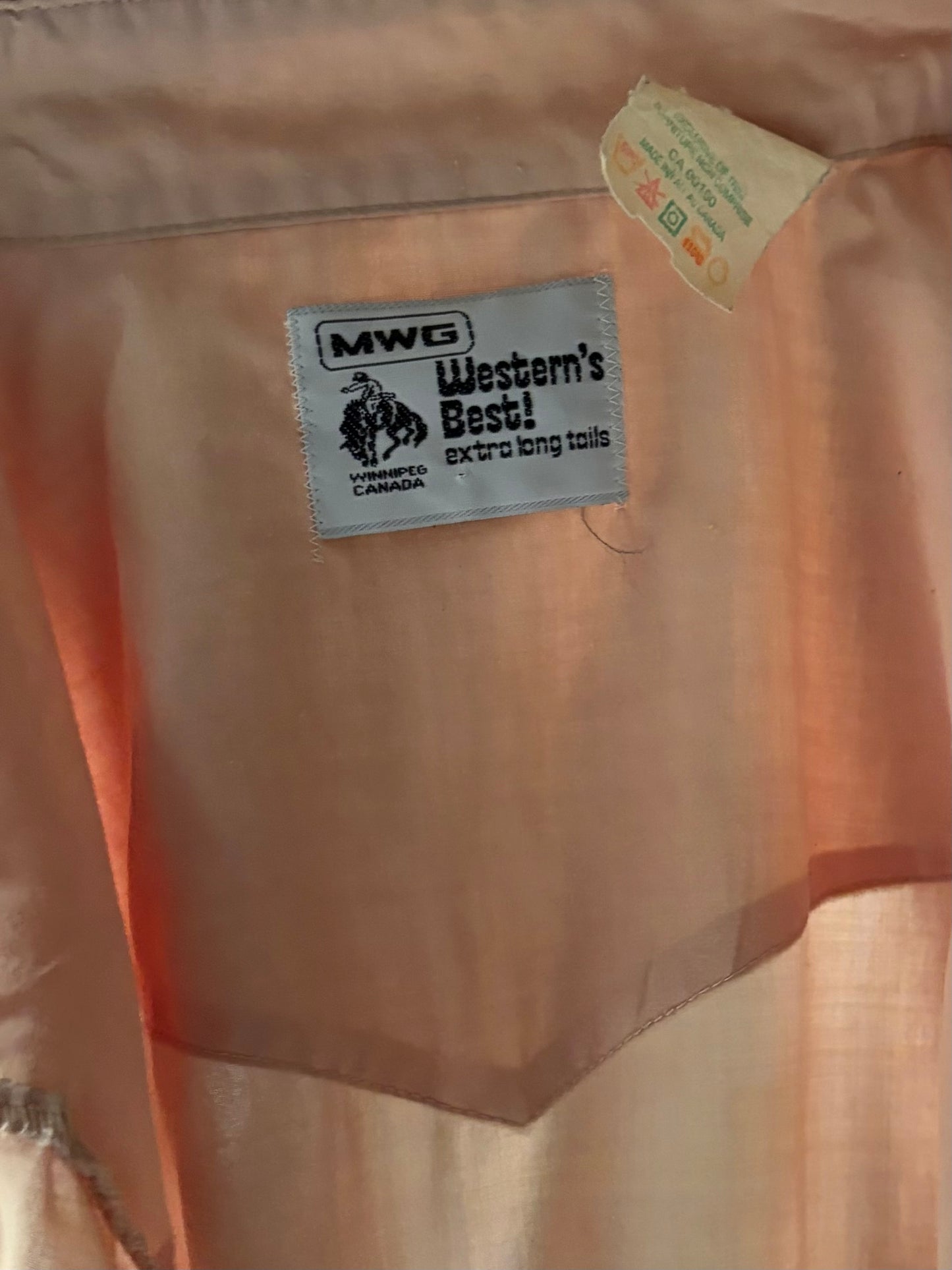 80s 'Western's Best' Tan Western Snap Up Cowboy Work Wear Shirt / Large