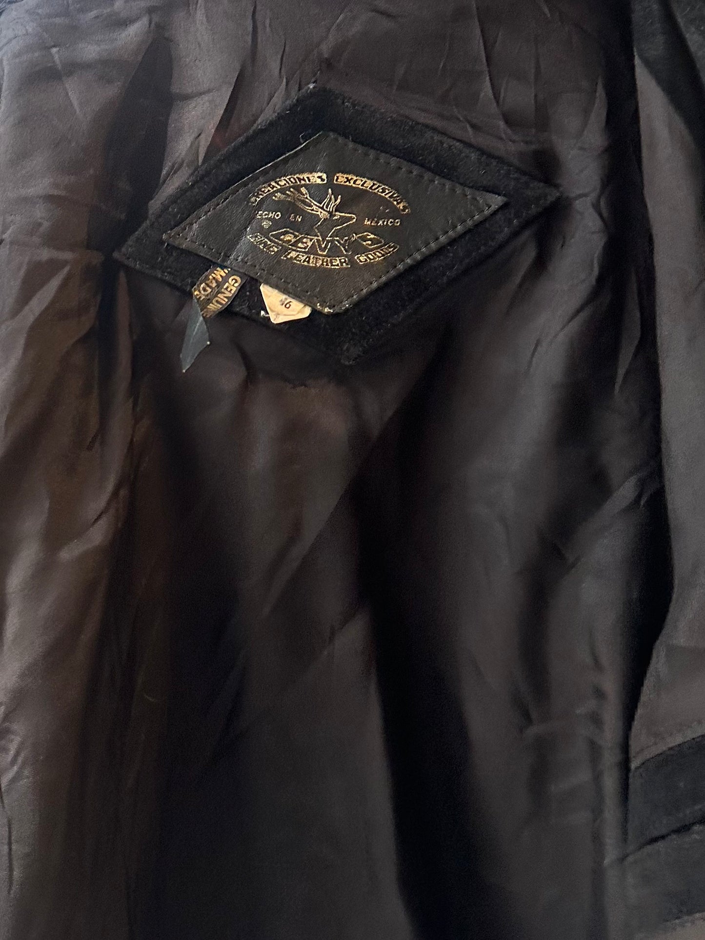 70s 'Cevys' Black Suede Fringe Jacket / Large