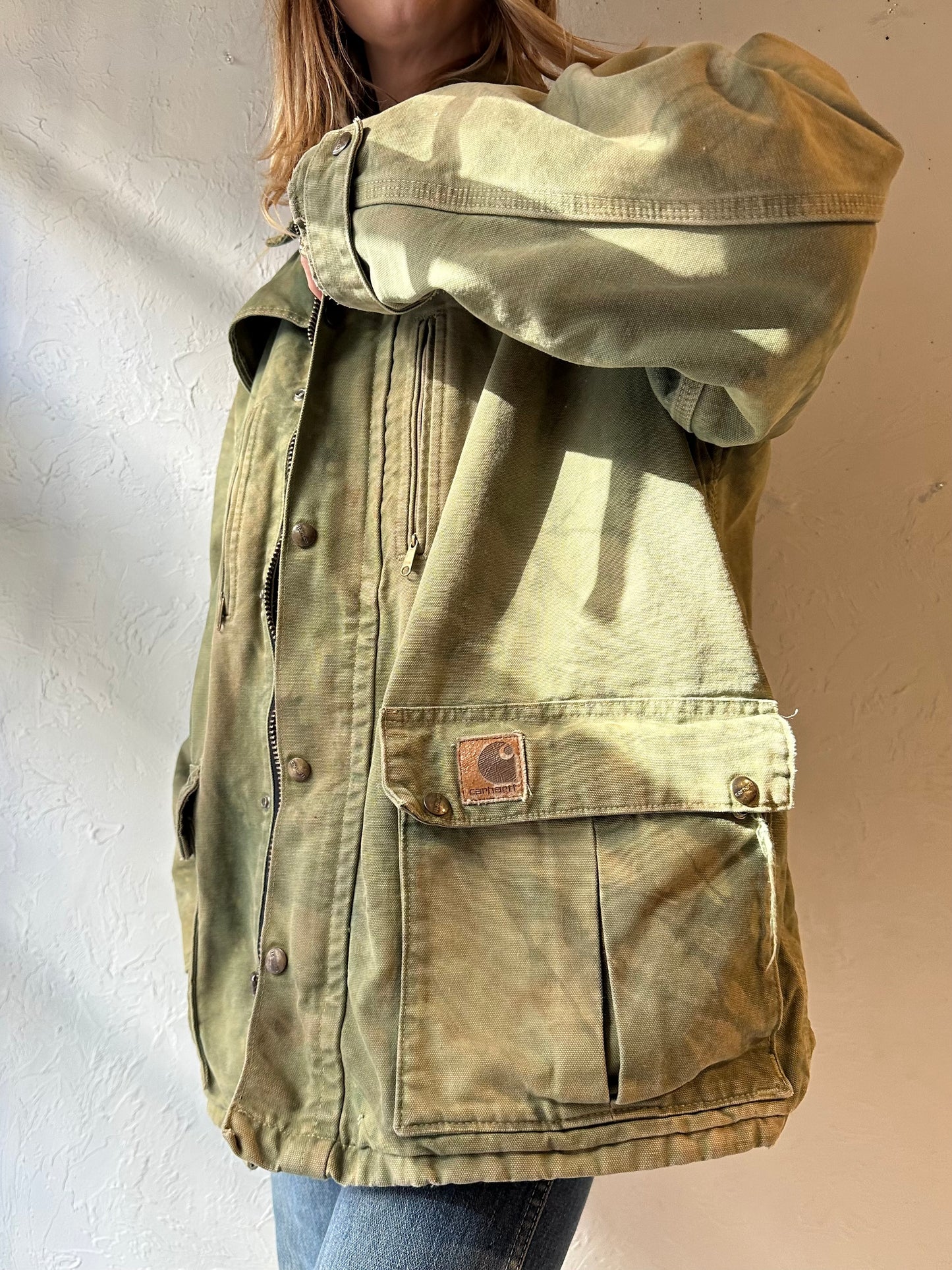 Vintage 'Carhartt' Green Work Wear Jacket / Union Made / Medium
