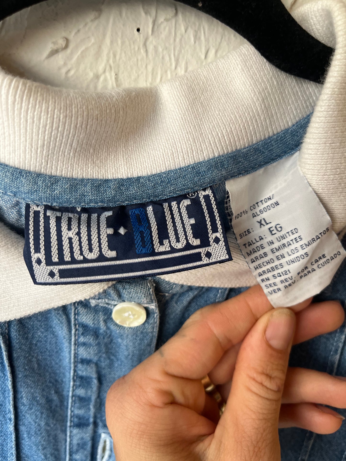 Y2k 'True Blue' Denim Western Cottagecore Maxi Dress / XL