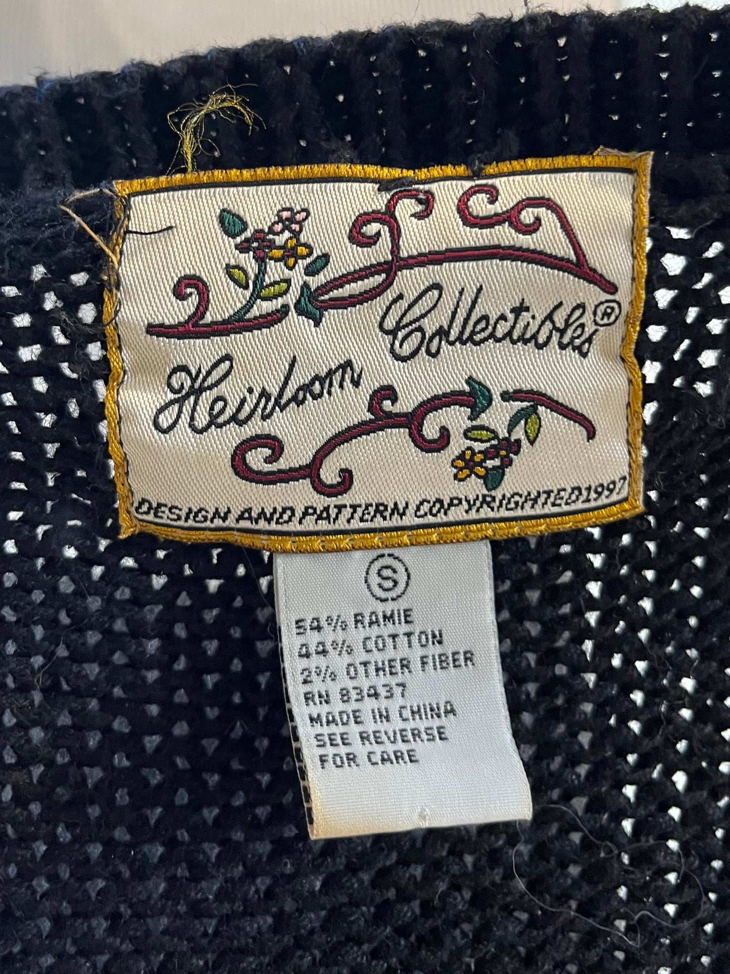 90s 'Heirloom Collectibles' Knit Vest / Small