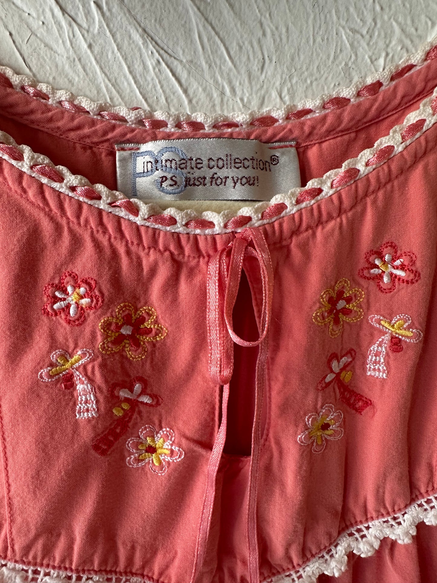 90s 'PS Intimates' Pink Cotton Dress / Medium