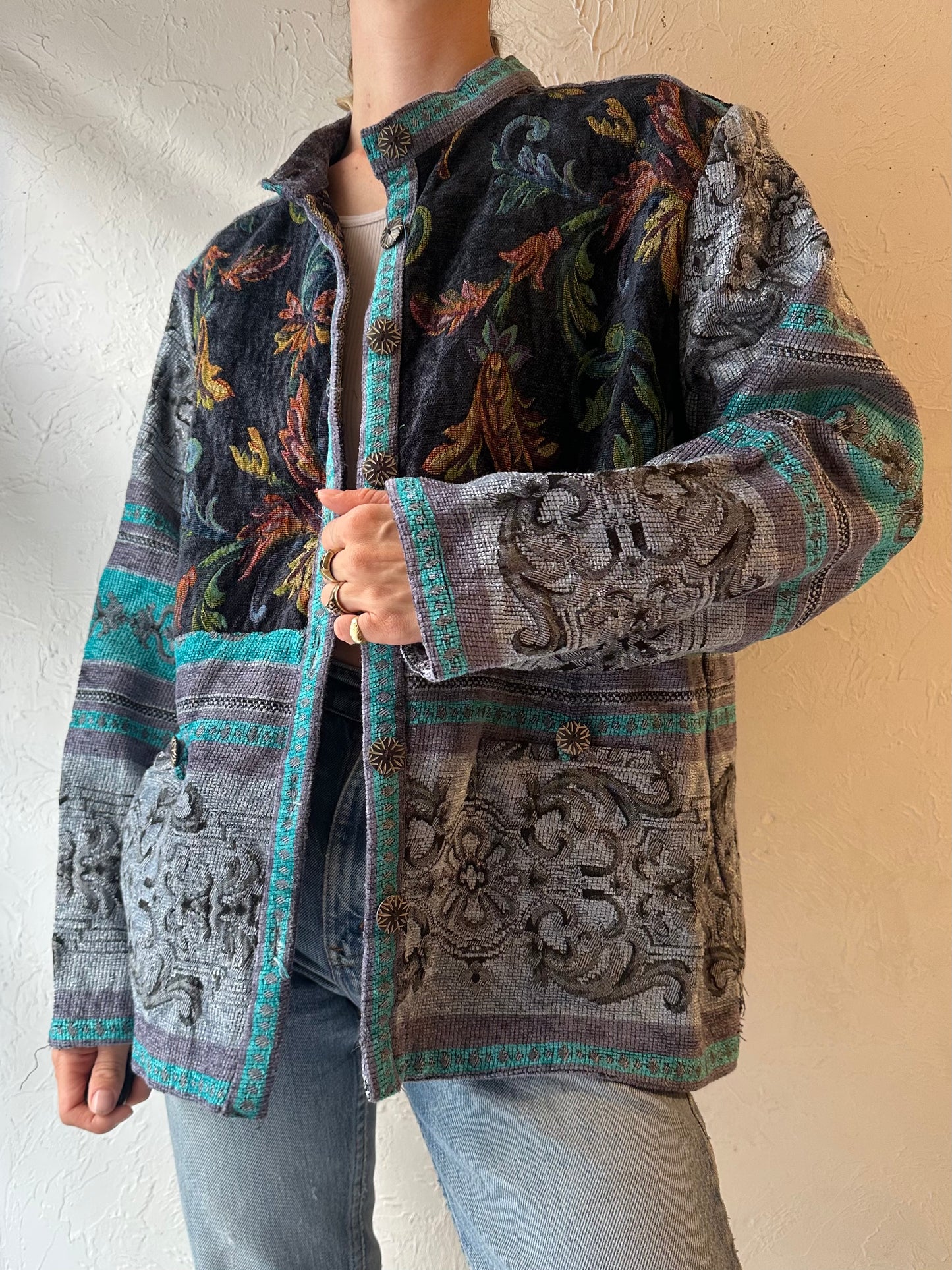 Y2k 'Sag Harbor' Tapestry Jacket / XL