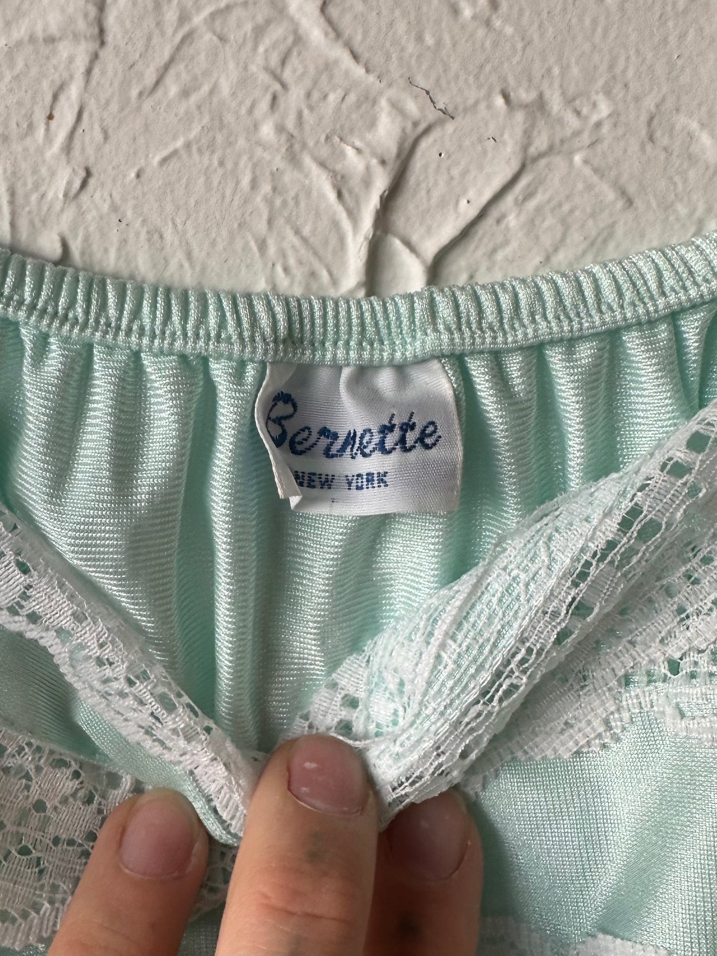 Vintage ‘Bernette’ Mint Green Lingerie Jumpsuit / Small