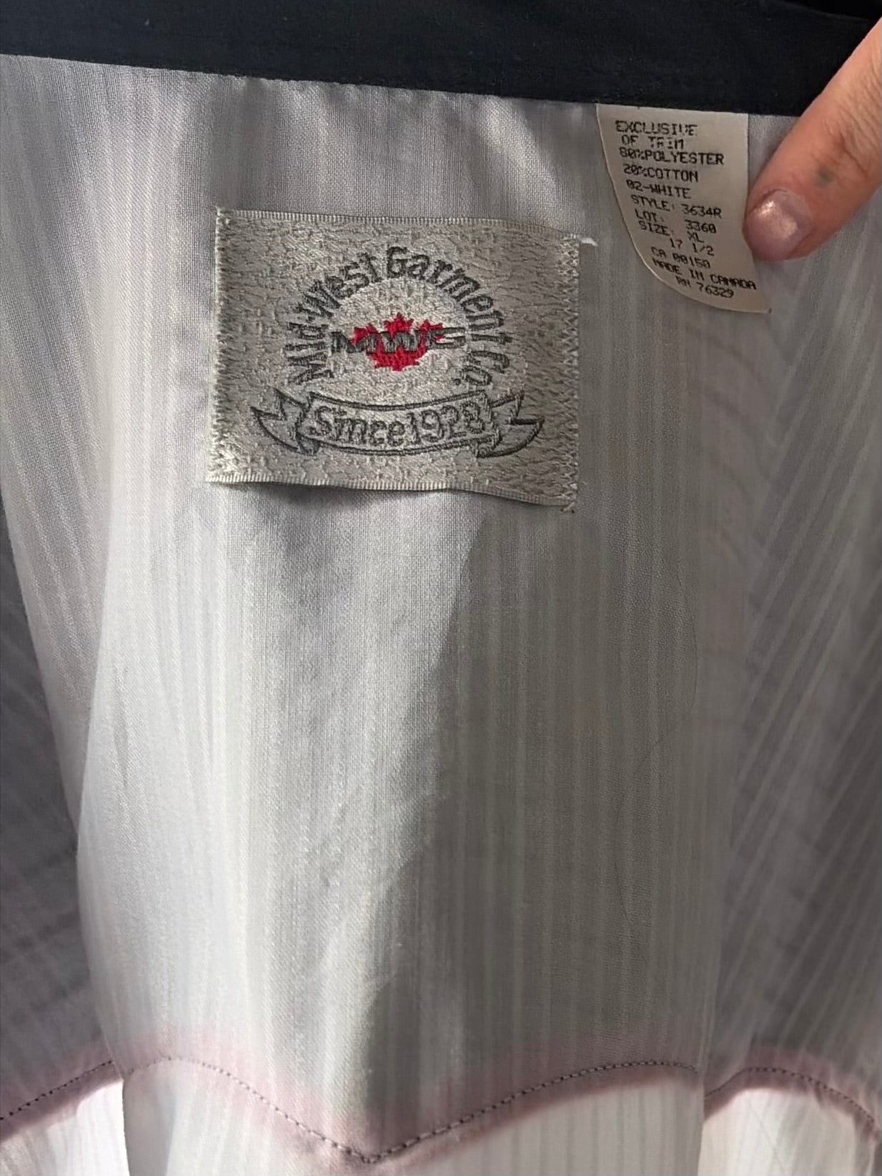 80s 'Mid-West Garments' Two Toned Embroidered Wester Cowboy Workwear Snap Up Shirt / XL