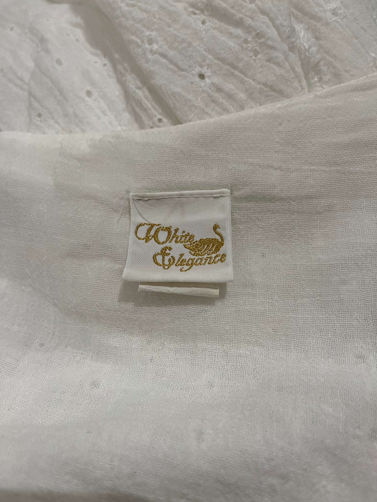 90s 'White Elegance' White Eyelet Romantic Boho Prairie Cottagecore Summer Maxi Dress / Medium