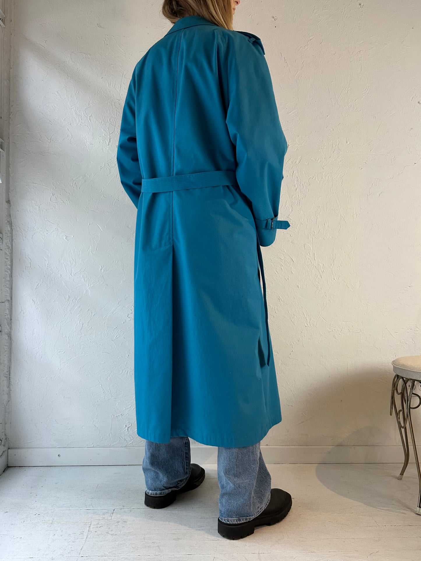 90s ‘London Fog’ Blue Trench Coat / Large