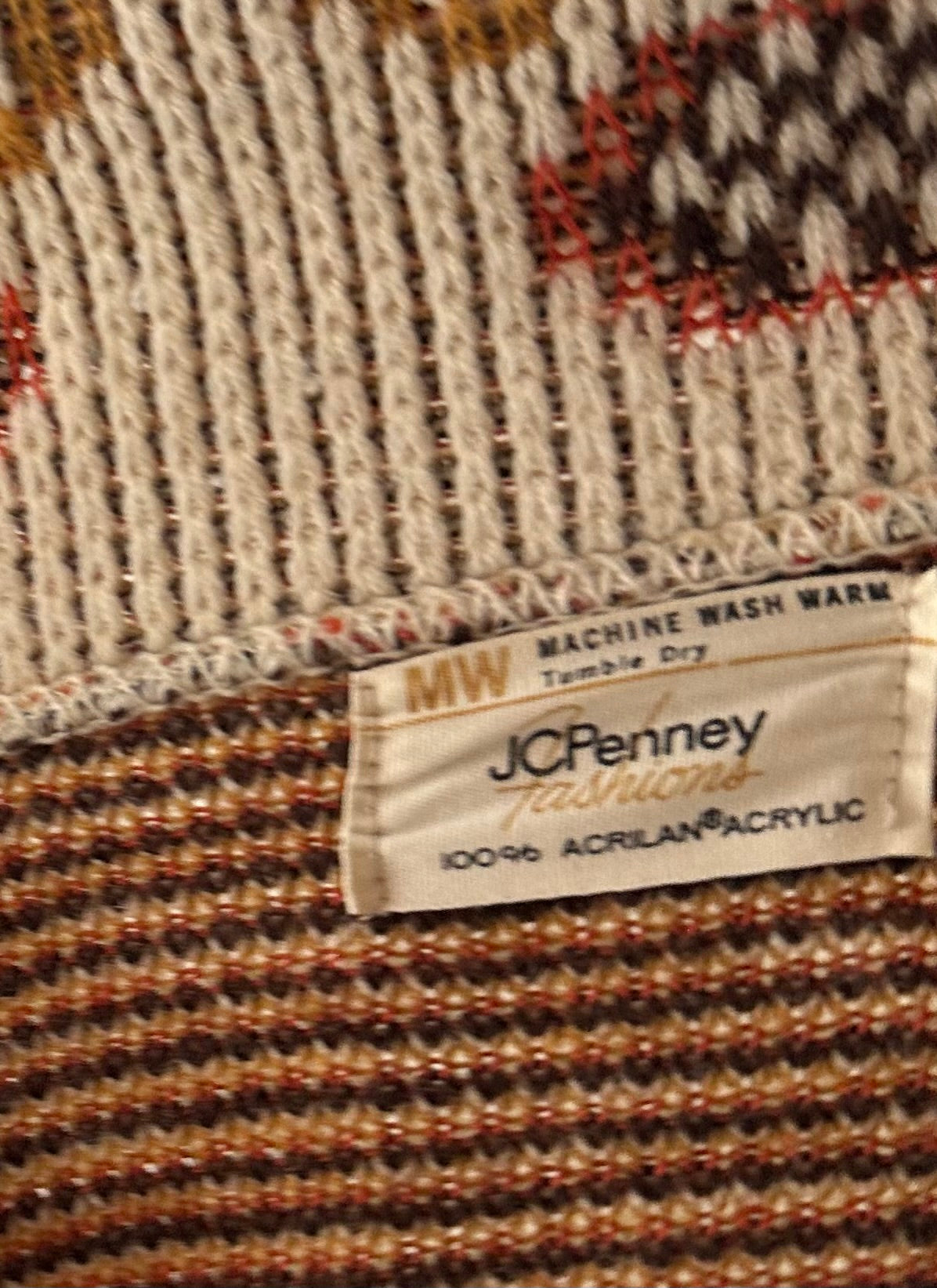 70s 'JC Penney' Queen of Harts Knit Cape / One Size