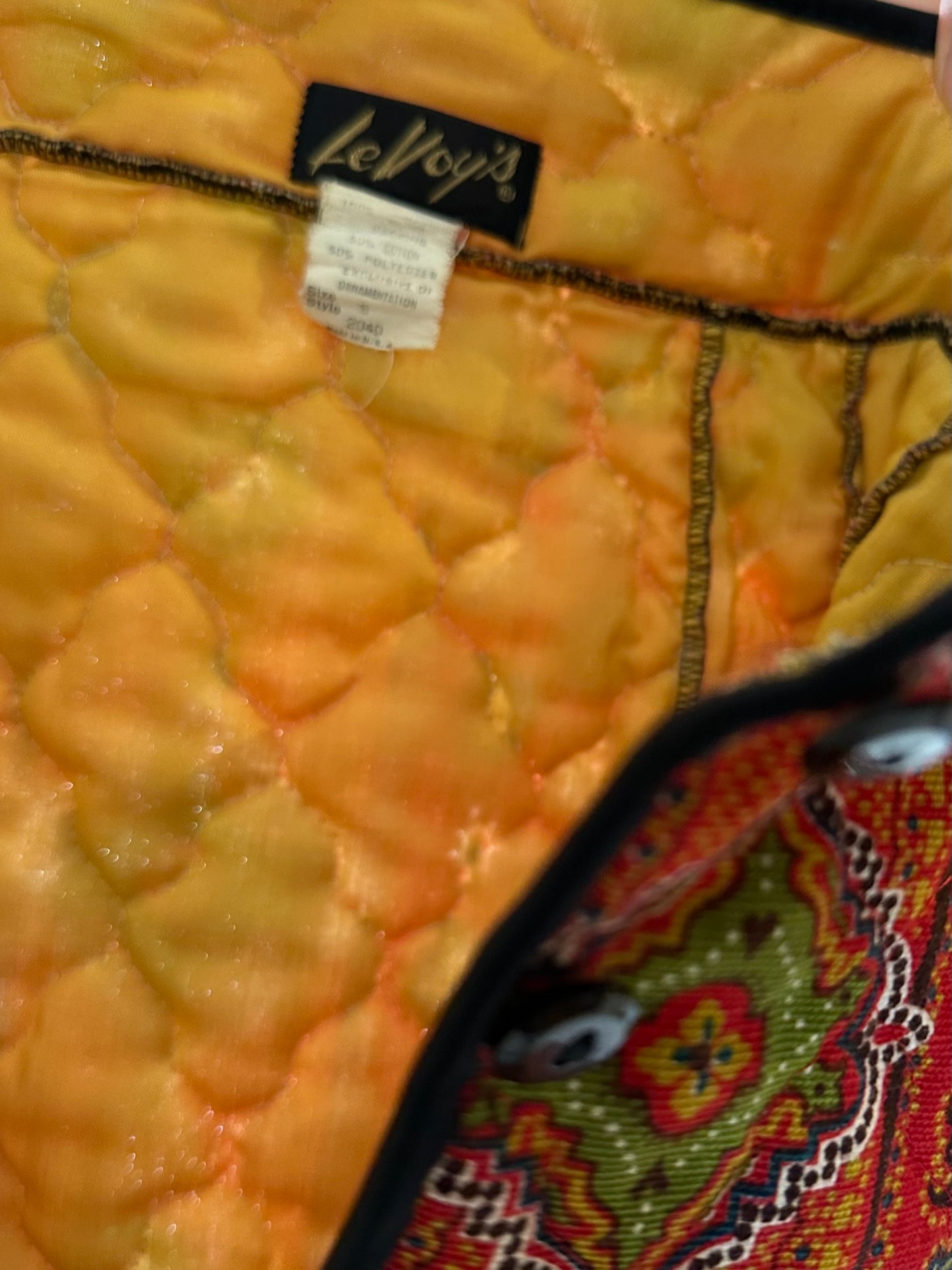 70s 'Le Voy's' Paisley Quilted Maxi Skirt / Small