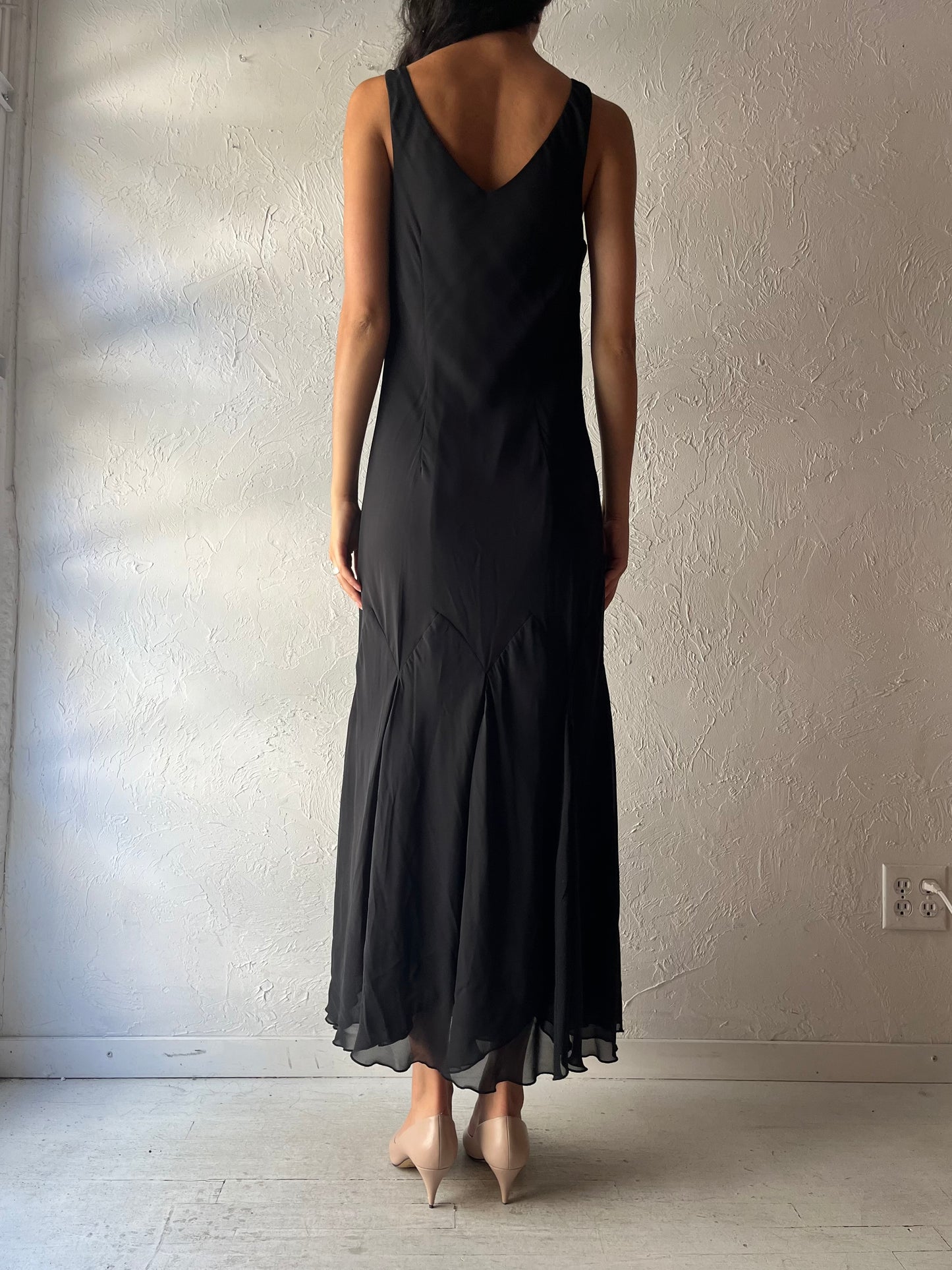 Y2k Vintage Black Romantic Gothcore Formal Maxi Dress / Large