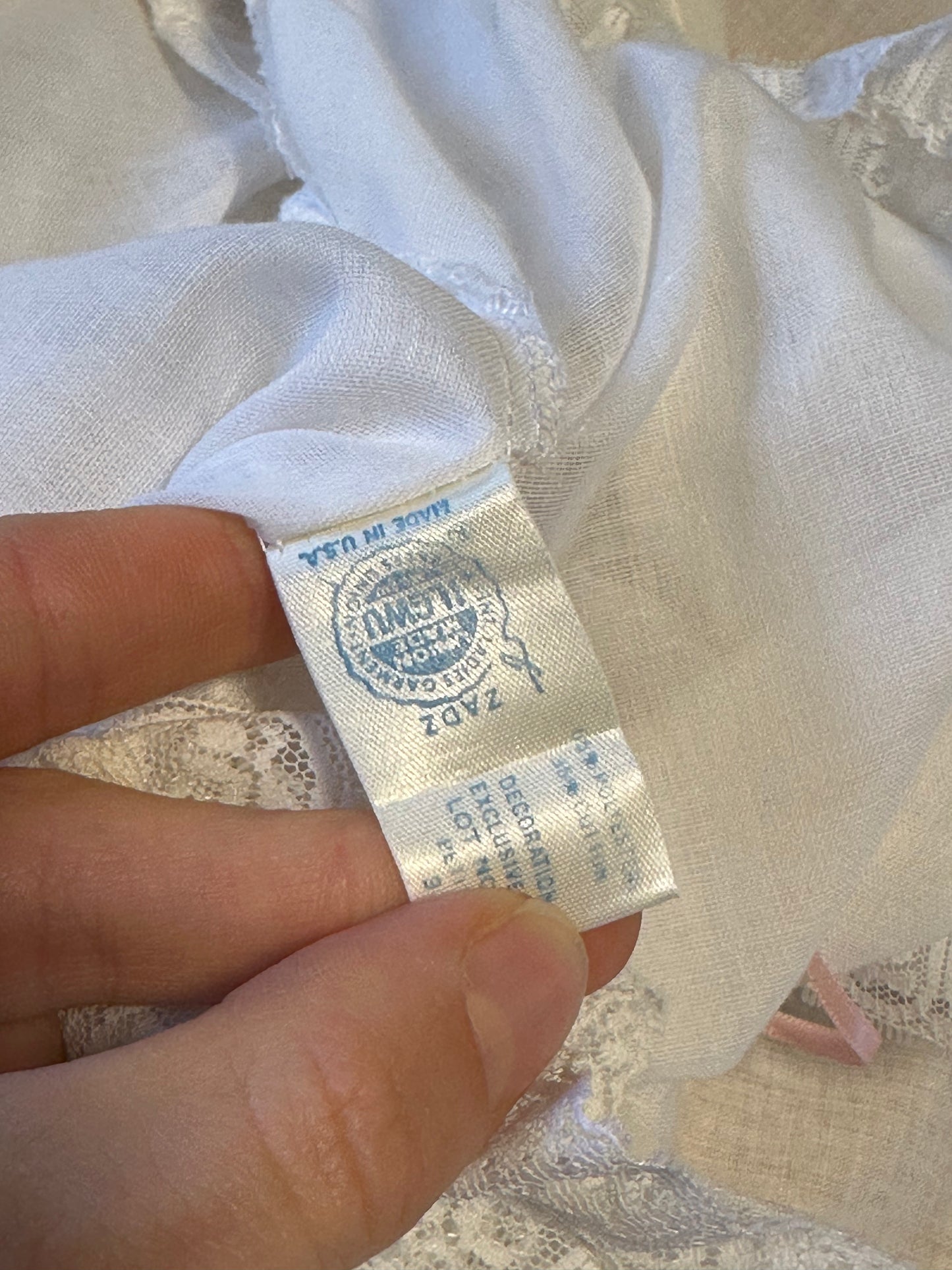 60s 'Bert Yelin' Union Made White Cotton Poly Night Gown Set / Small