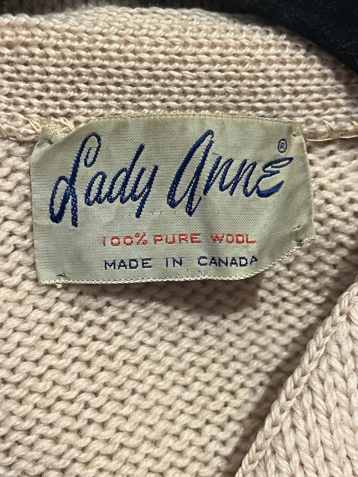 70s 'Lady Anne' Cream Wool Minimalist Retro Cardigan Sweater / Small