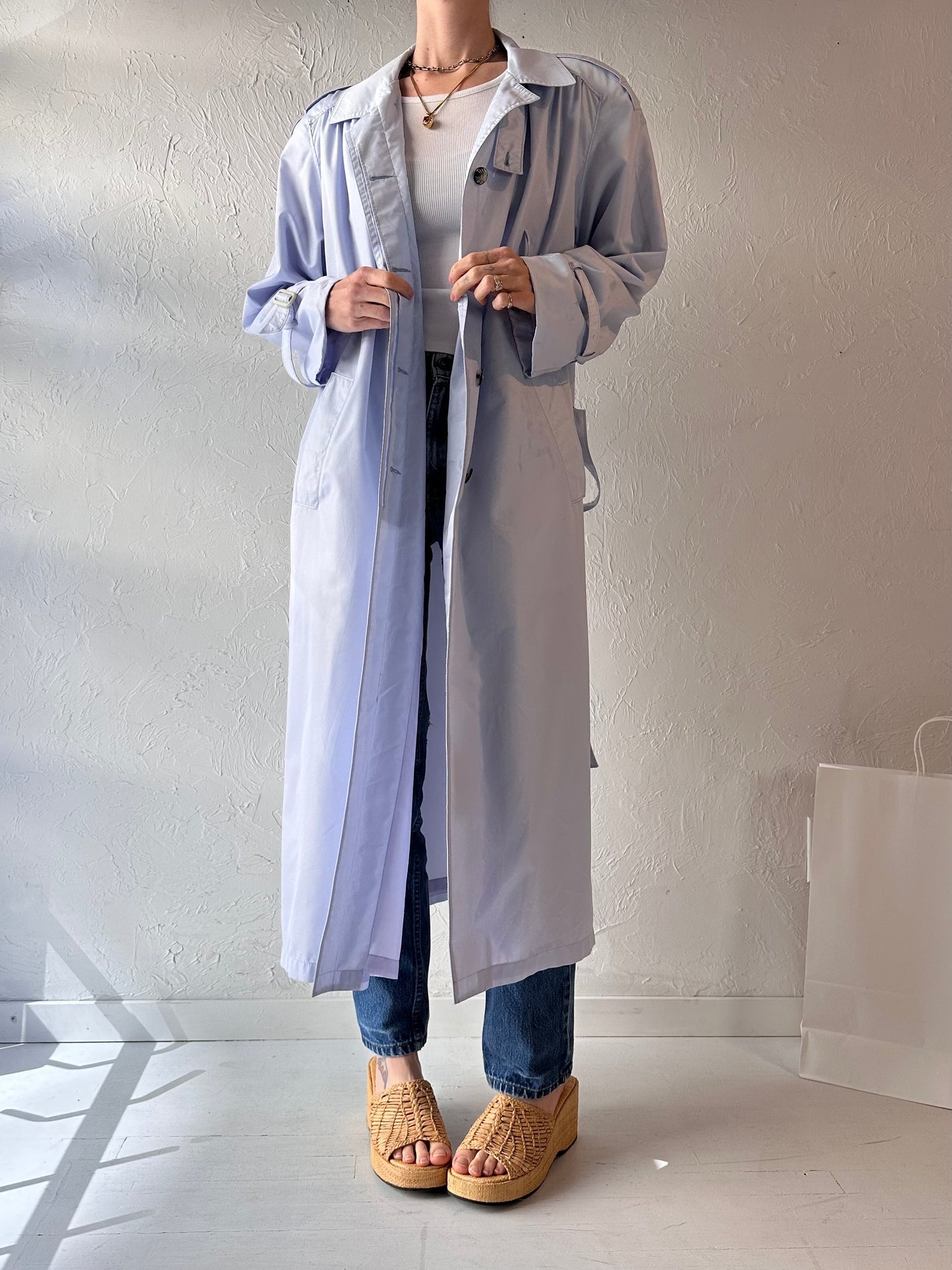 Vintage 'London Fog' Light Weight Purple Trench Coat / Large