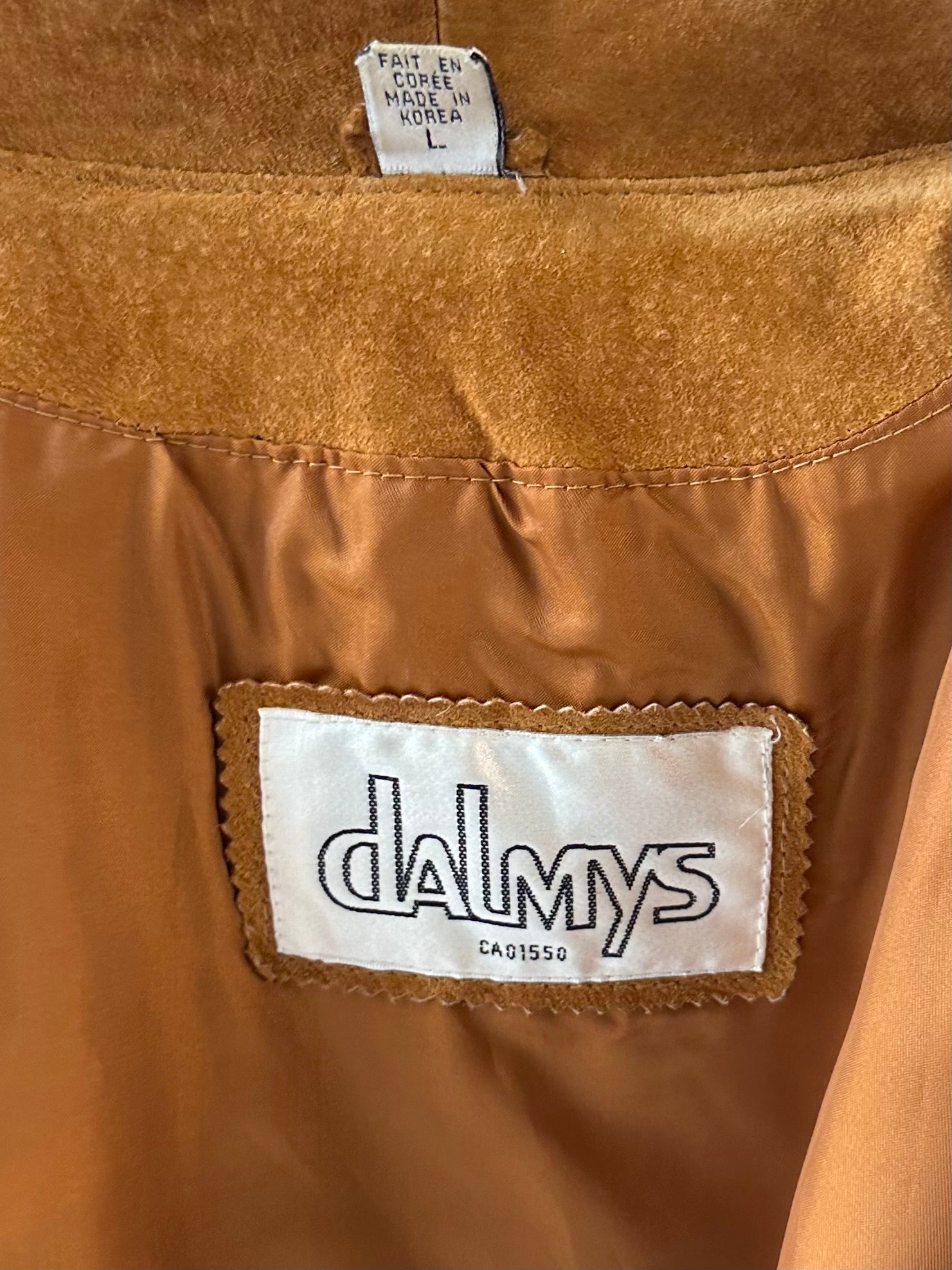 80s 'Dalmys' Oversized Suede Jacket / Large