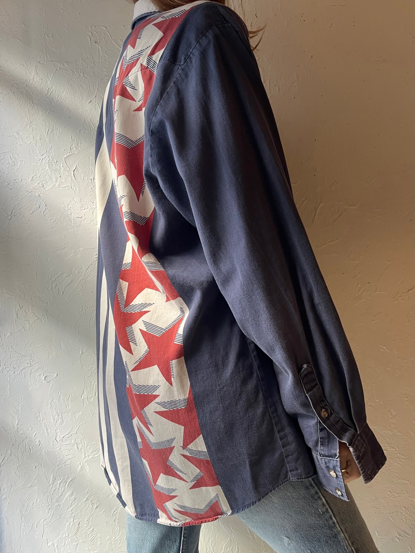 90s 'Roper' Soft Cotton Western Shirt / XL