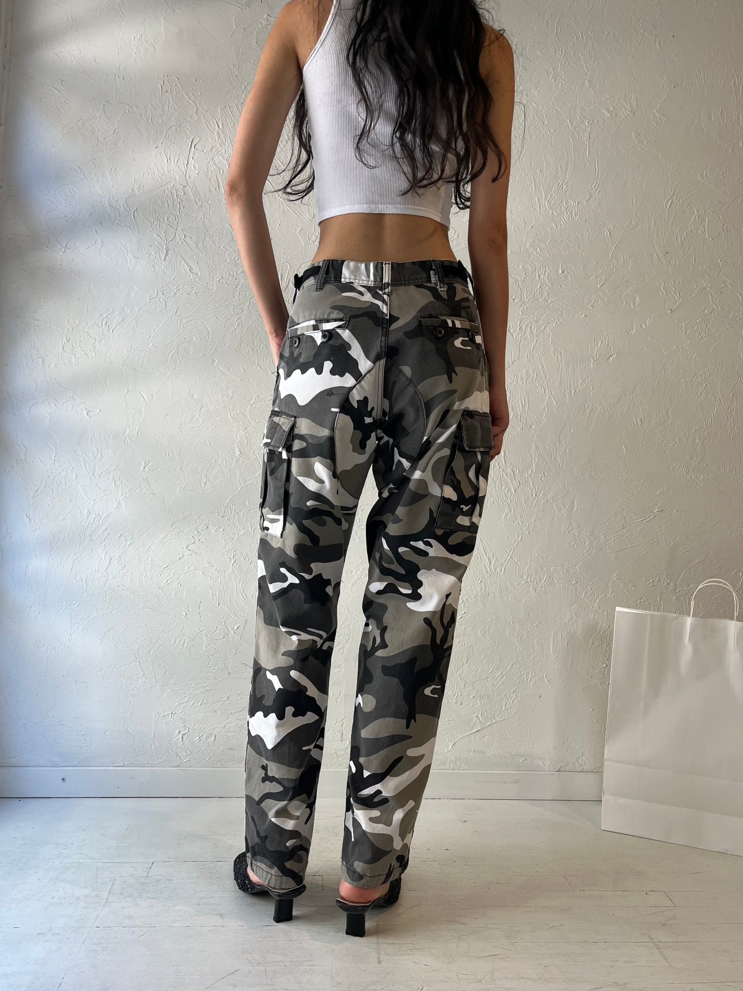 Y2k Authentic Army Gray Camouflage Pants / Small