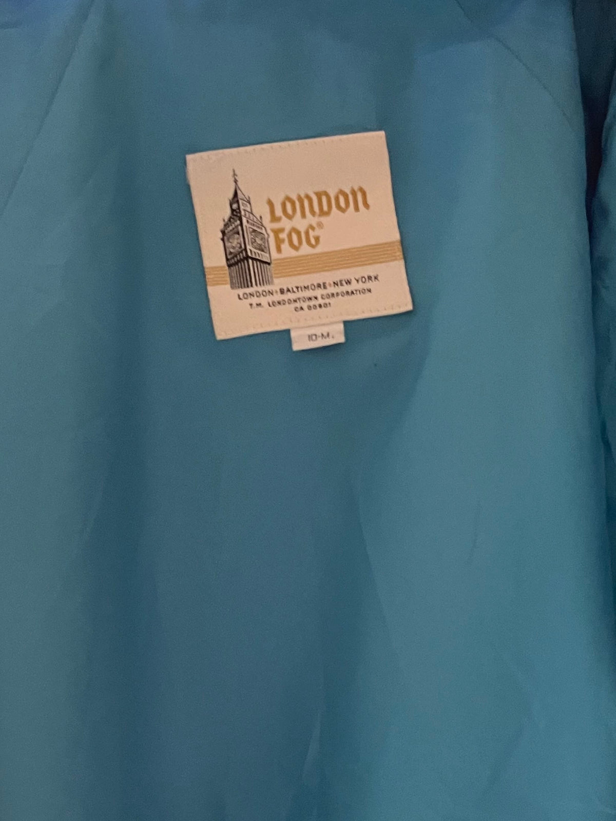 90s 'London Fog' Bright Blue Belted Minimalist Trench Coat Classic Longline Raincoat / Medium