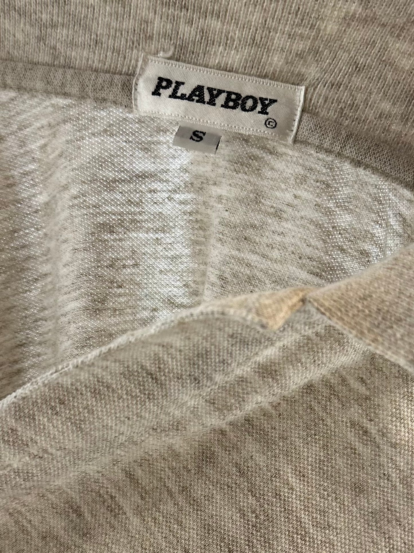 90s ‘Playboy’ Oatmeal Polo Shirt / Small